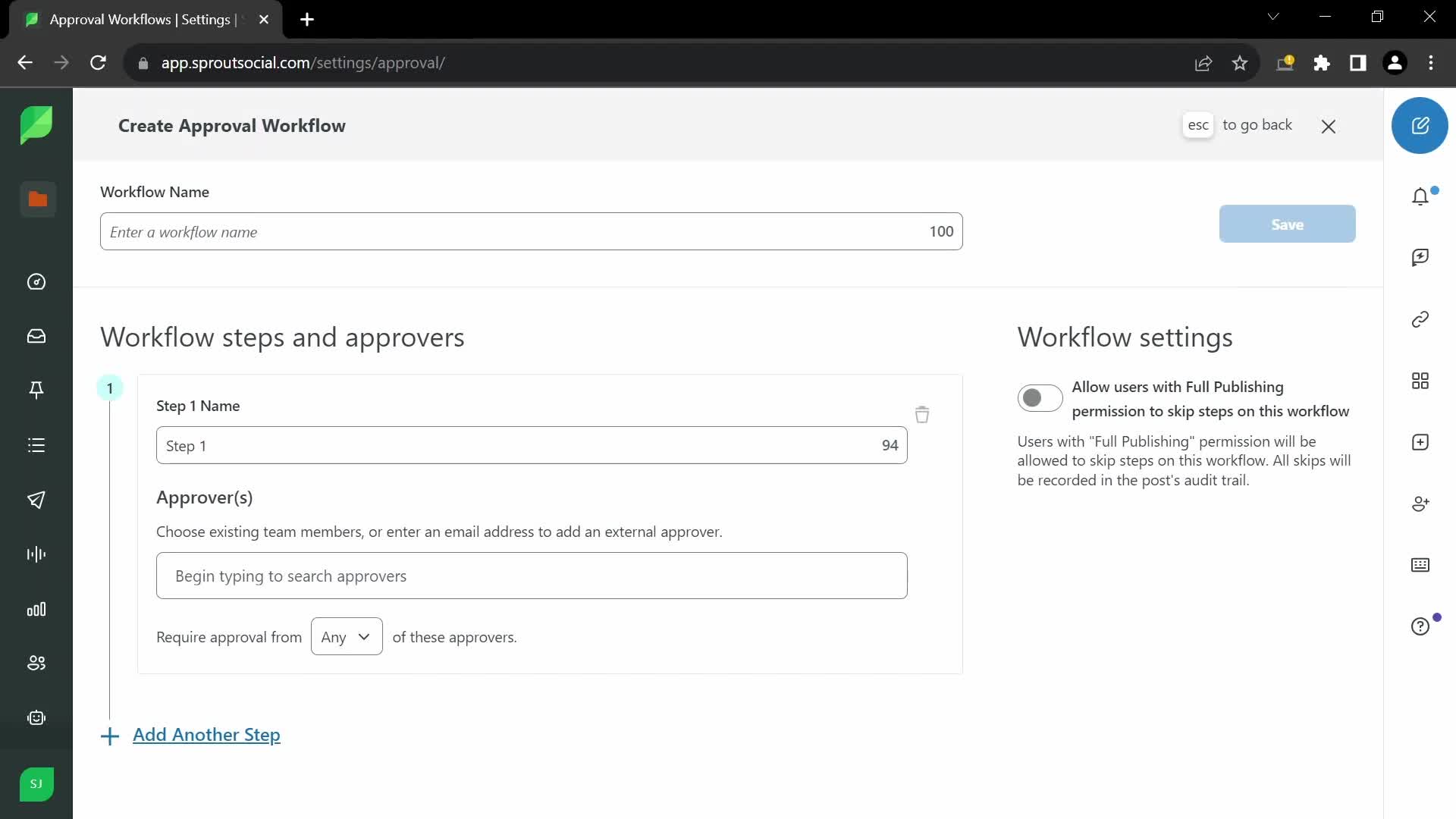 Approval workflows screenshot