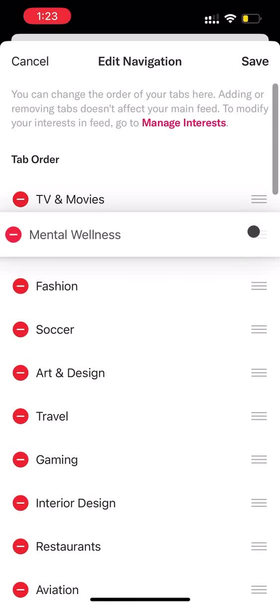 Artifact select categories screenshot