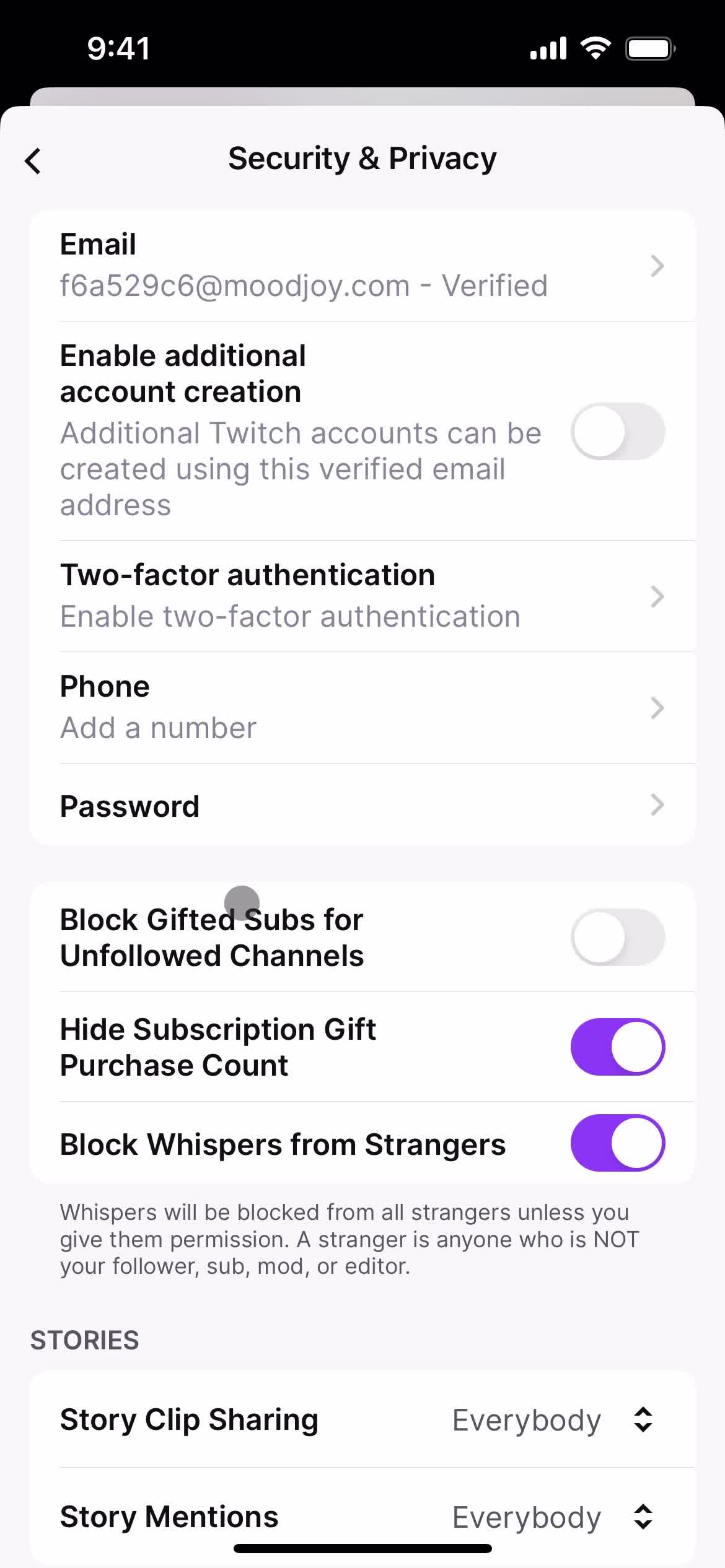 Blocking a user screenshot