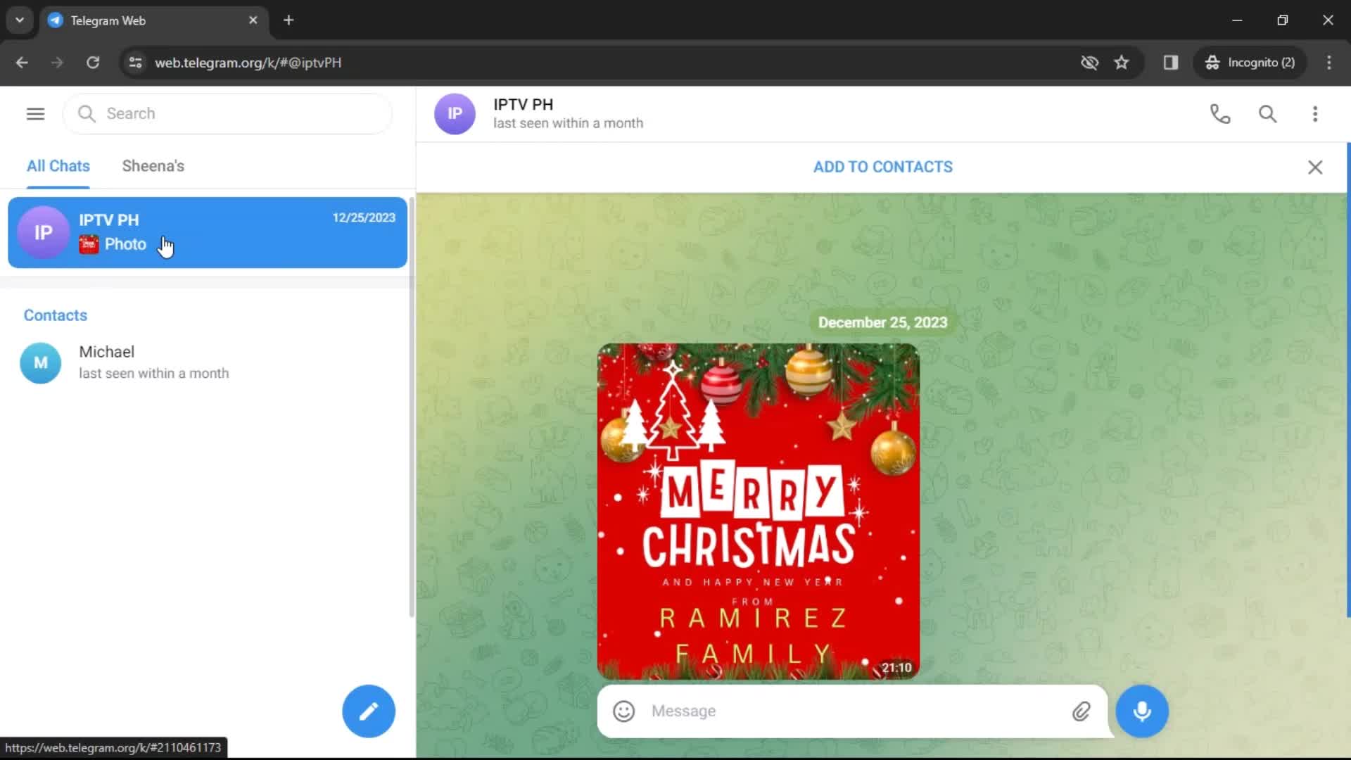 Blocking a user on Telegram video thumbnail