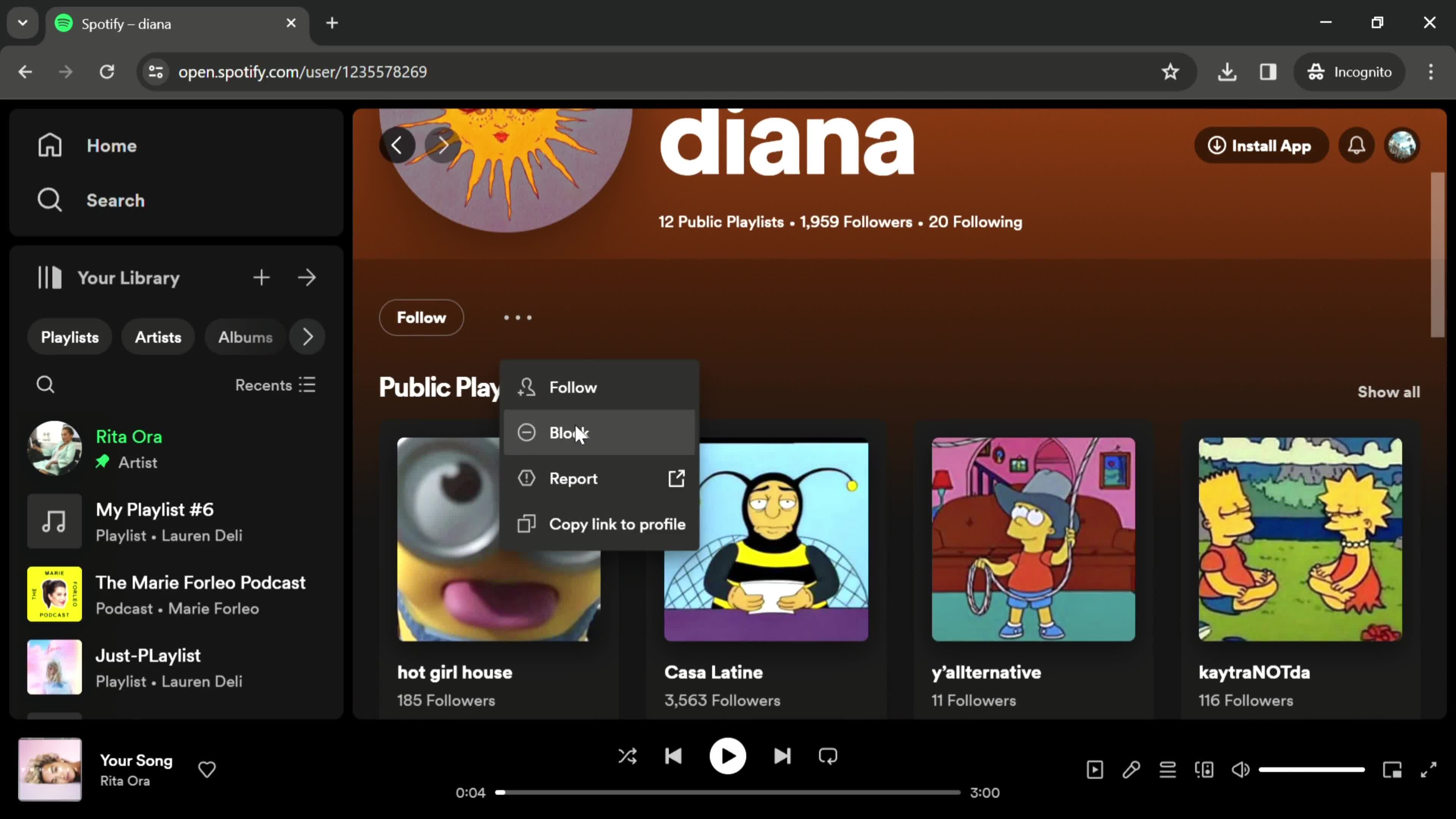 Blocking a user on Spotify video thumbnail