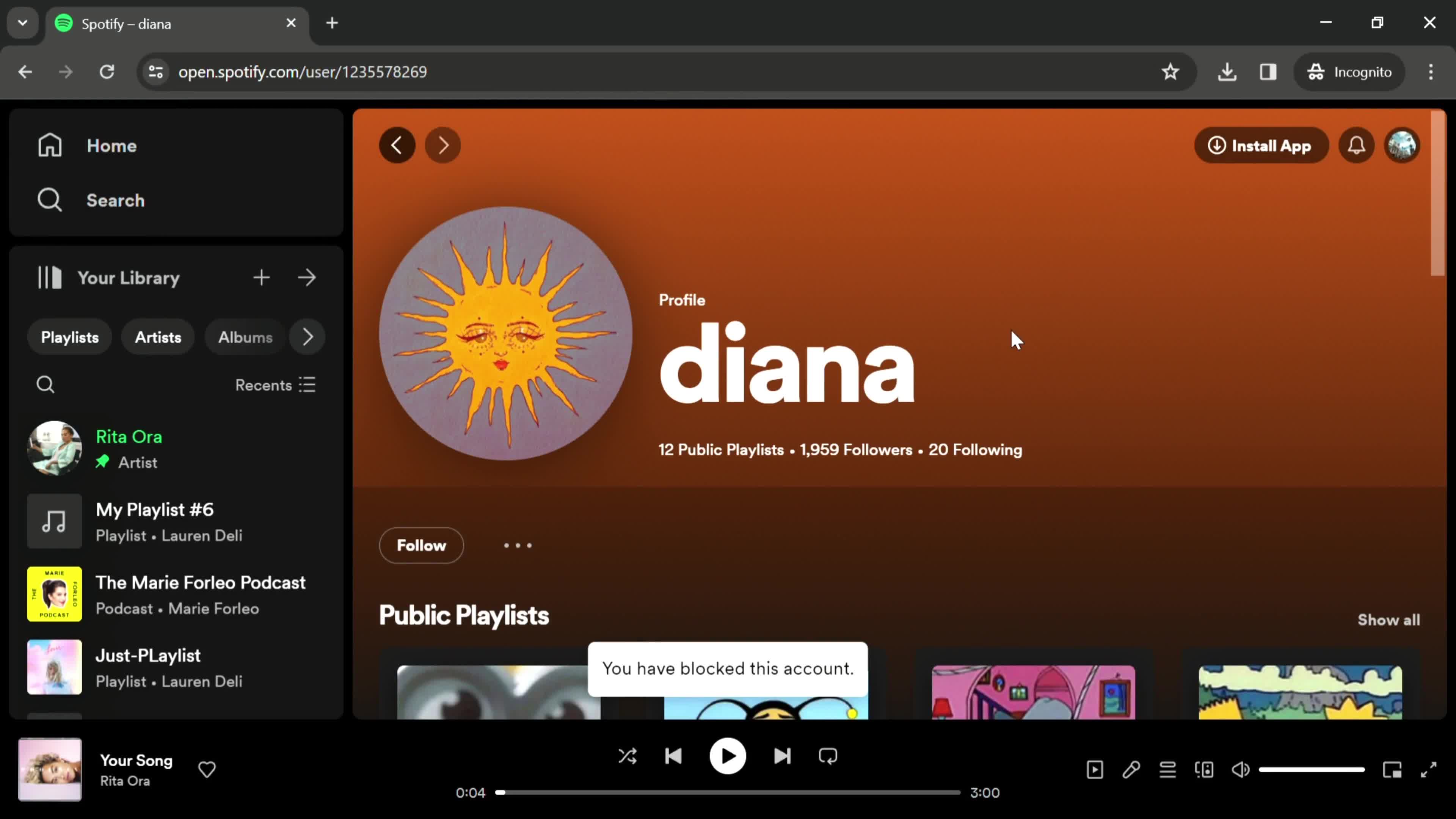 Blocking a user on Spotify video thumbnail