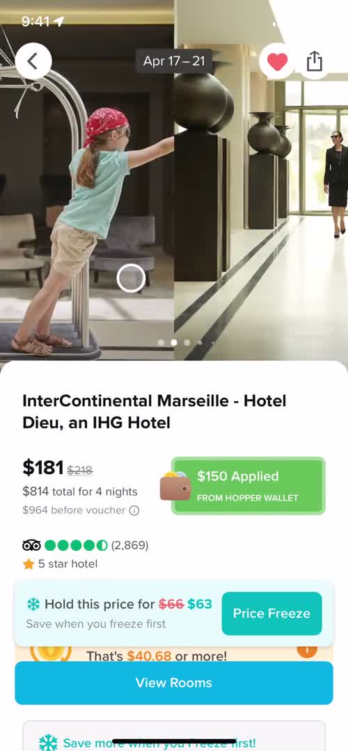 Finding hotels screenshot