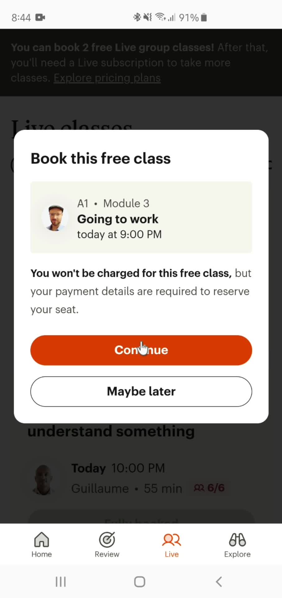 Booking free classes on Babbel video thumbnail