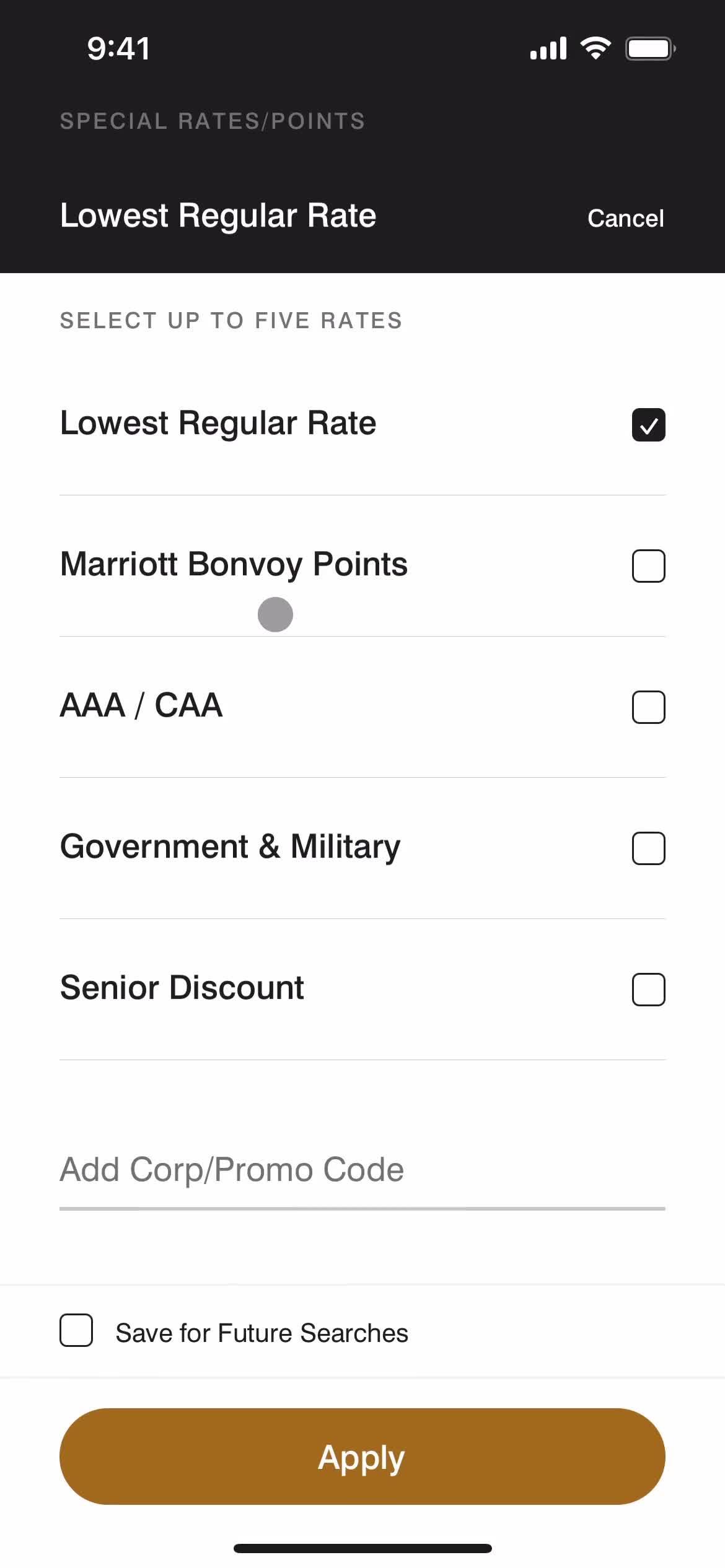 Booking a hotel screenshot