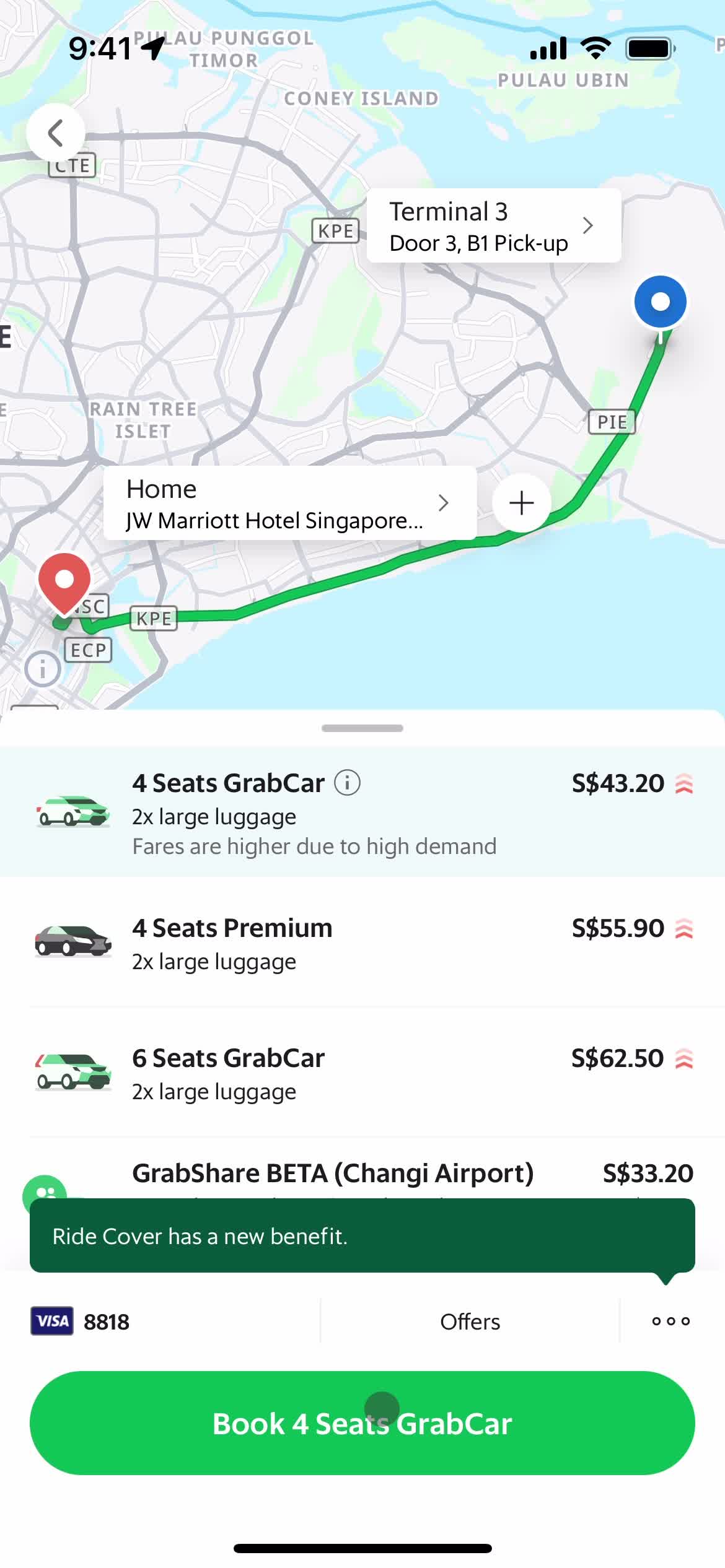 Booking transport screenshot