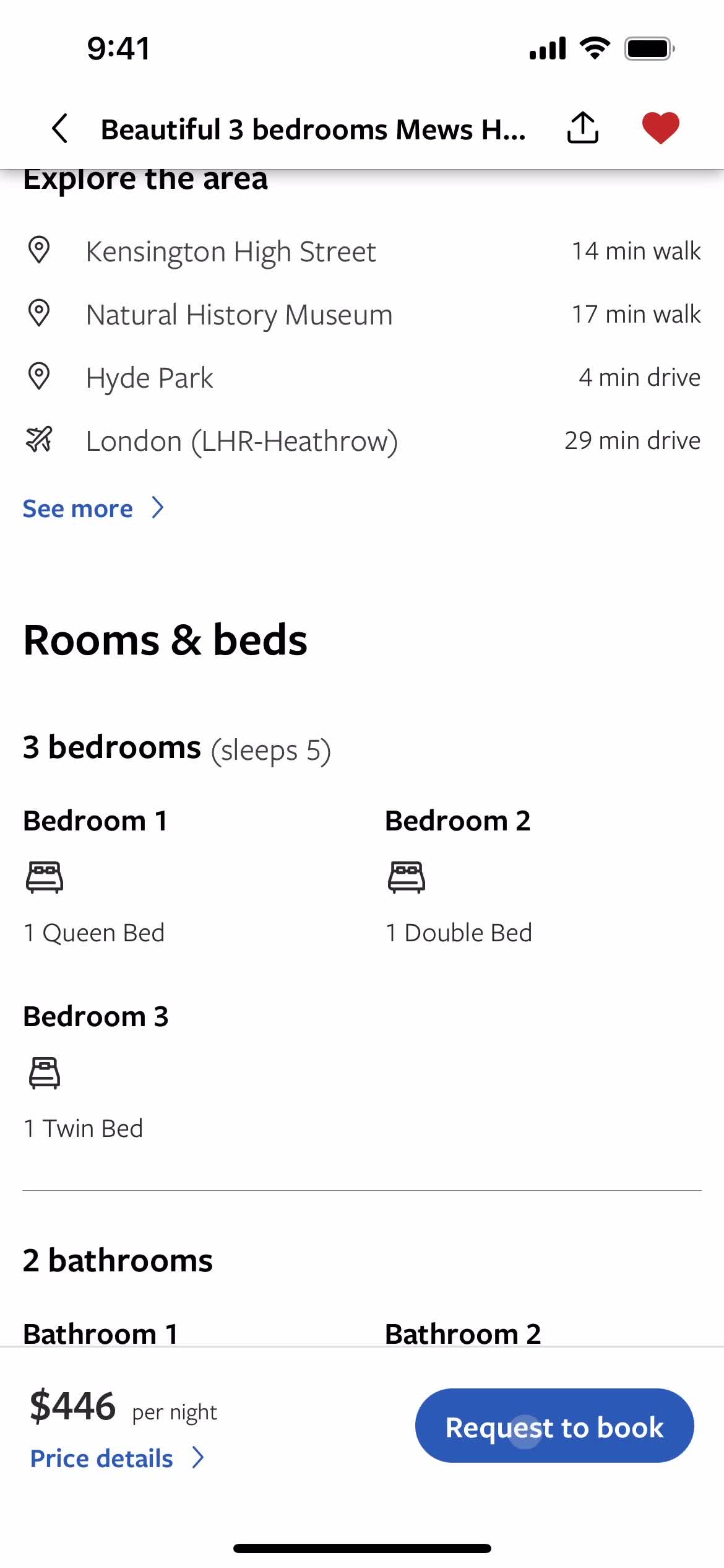 Booking a room screenshot