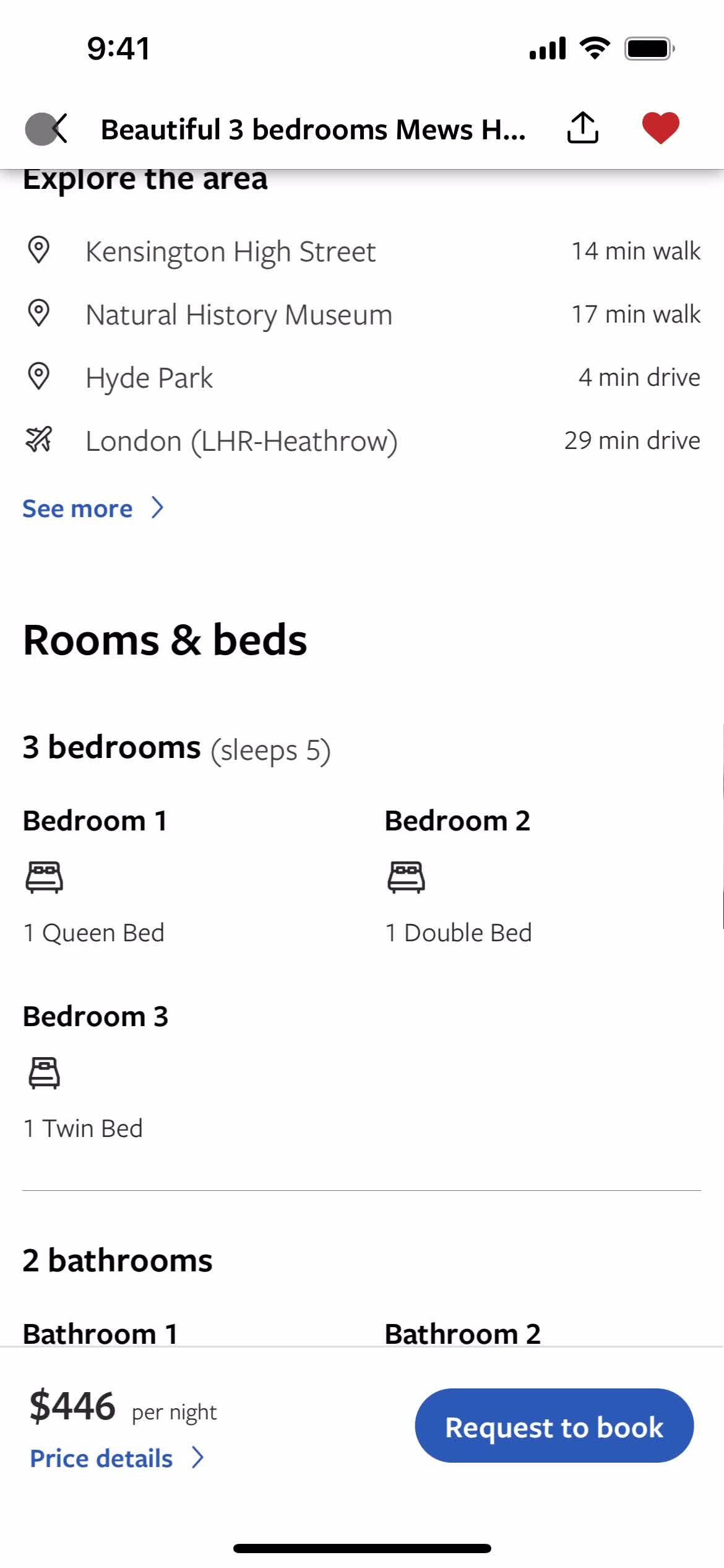 Booking a room screenshot