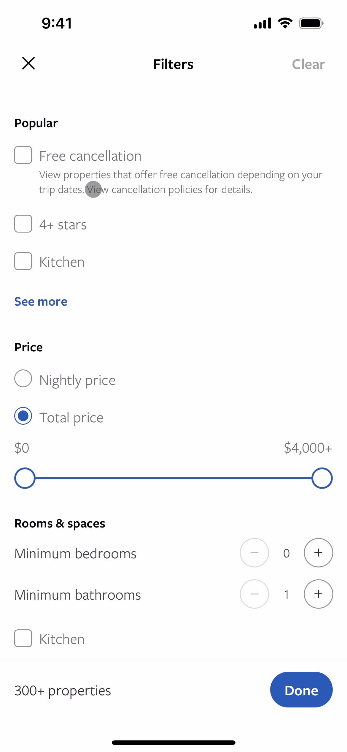 Booking a room screenshot