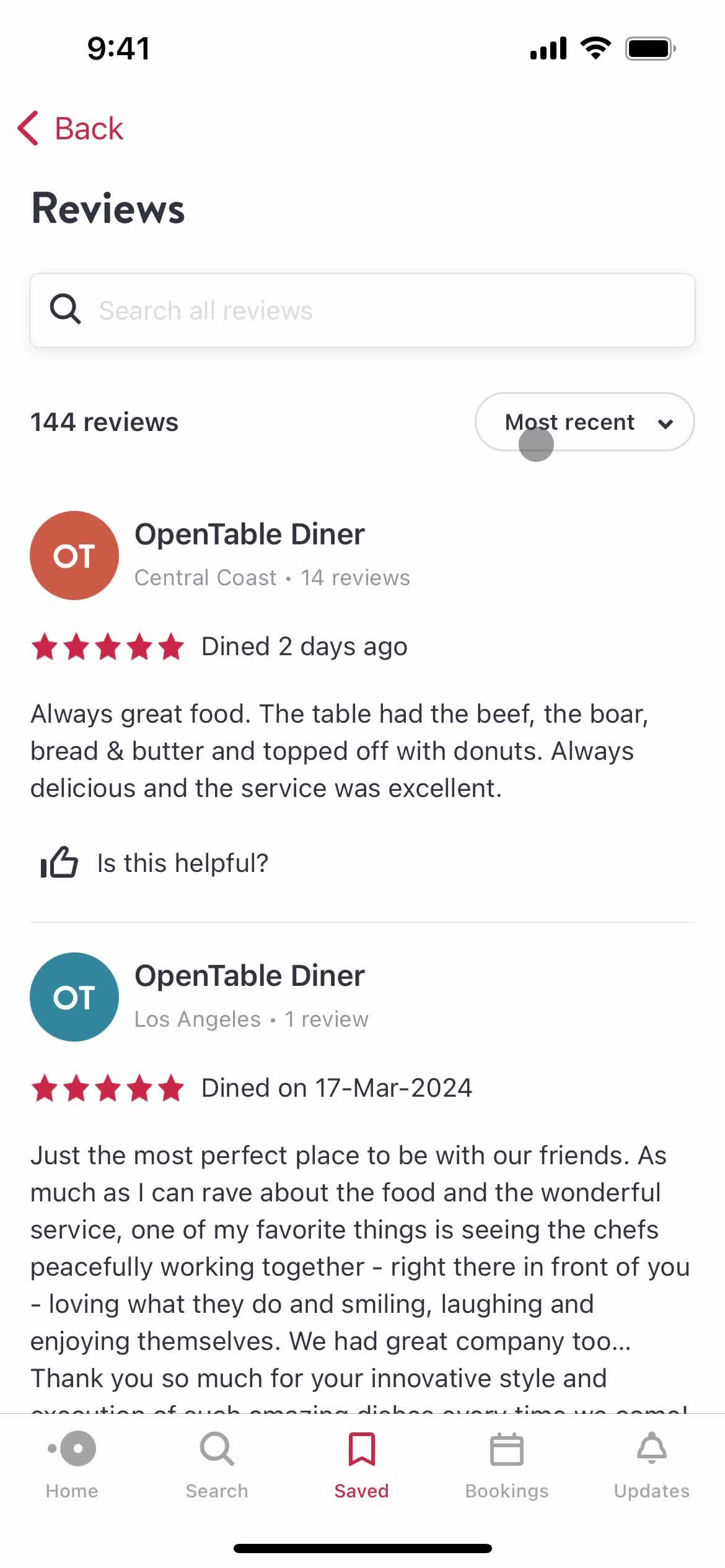 Booking a table on OpenTable video thumbnail