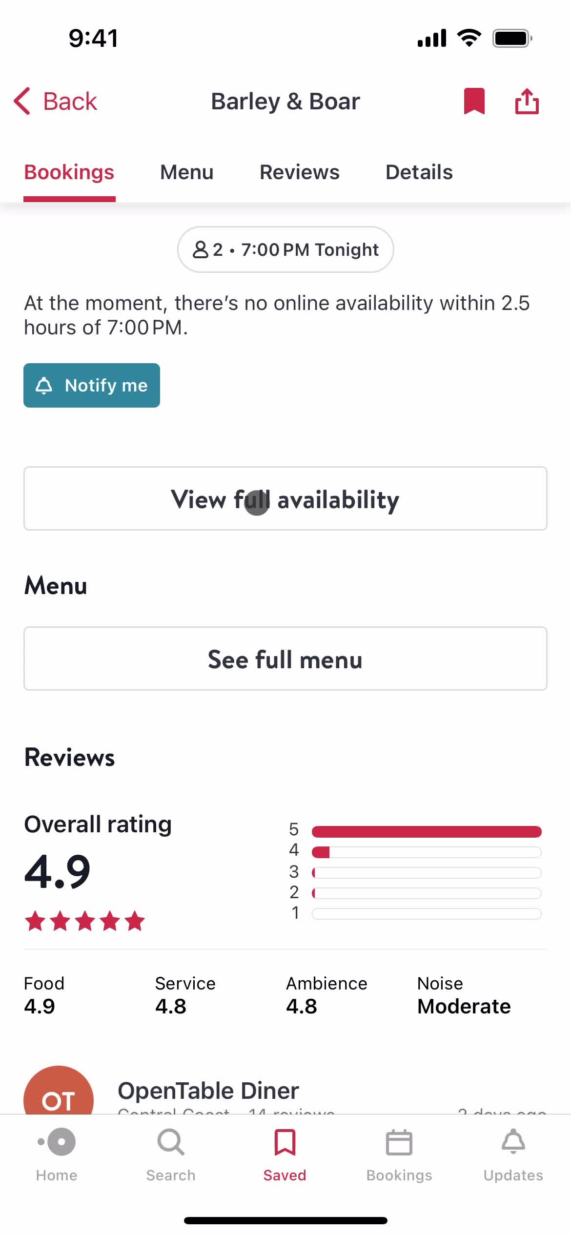 Booking a table on OpenTable video thumbnail