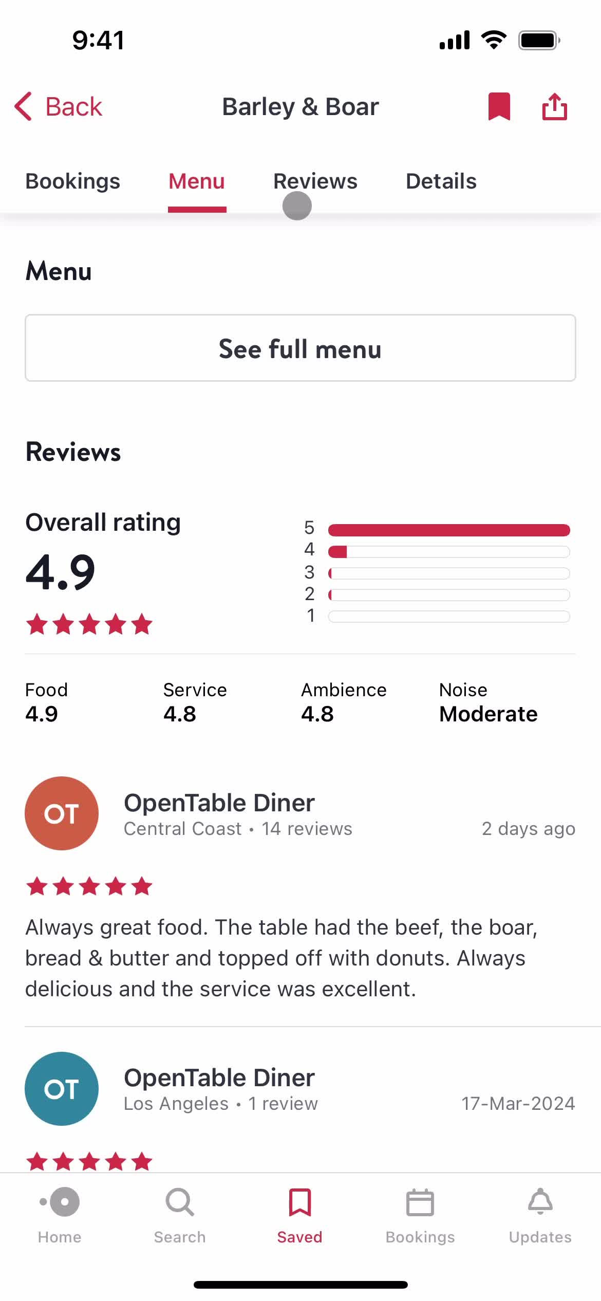 Booking a table on OpenTable video thumbnail