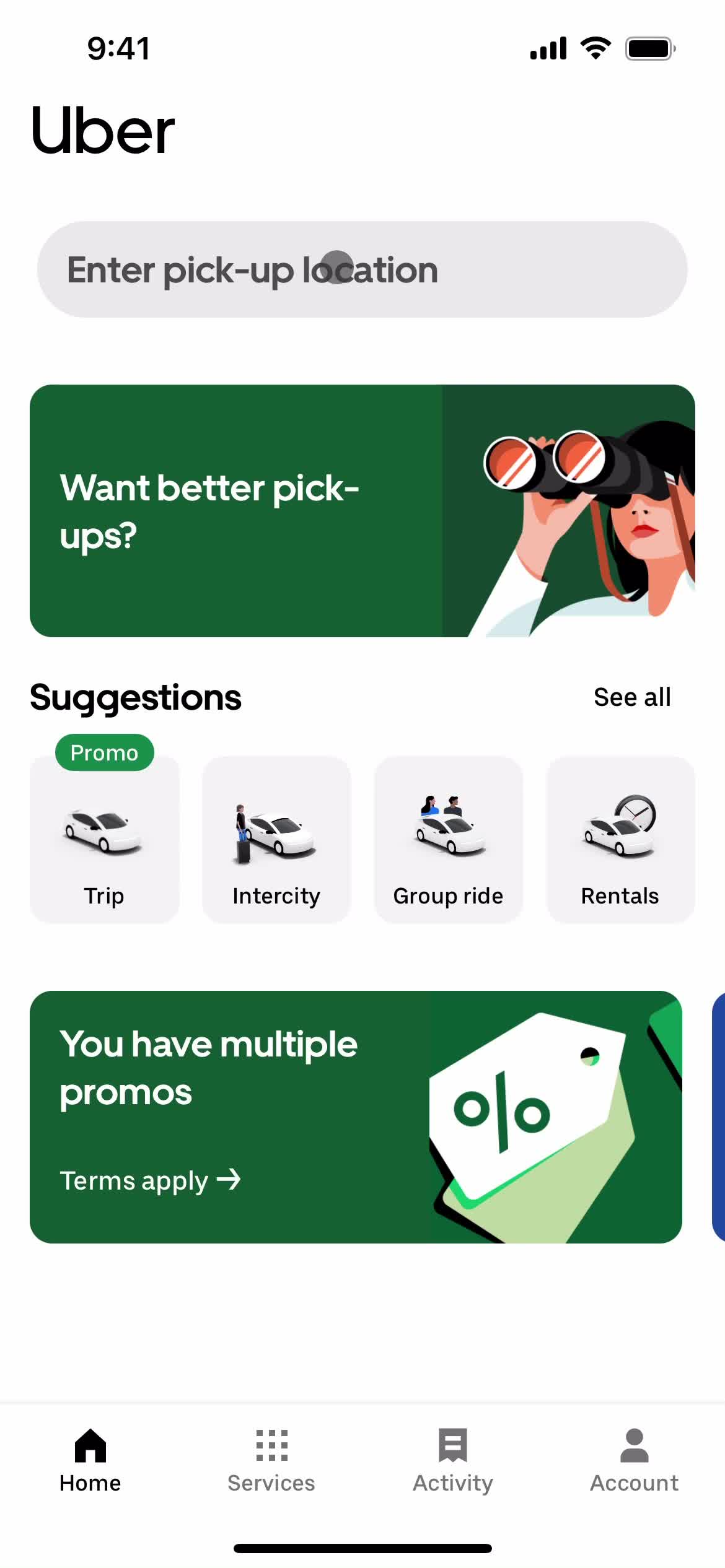 Booking a ride screenshot