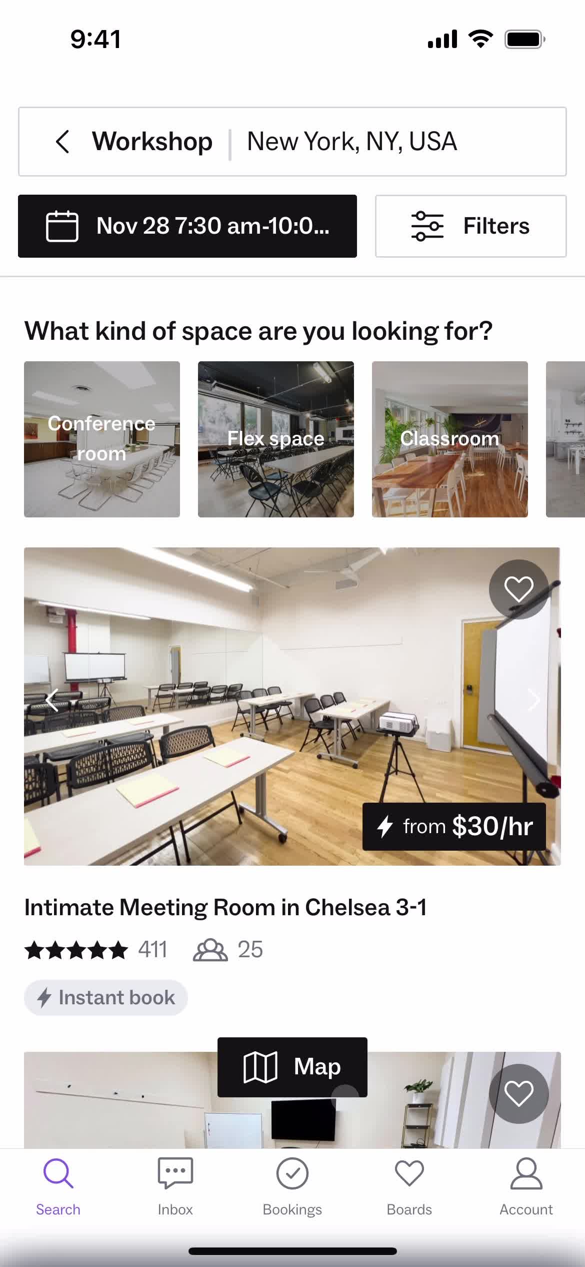 Booking a room screenshot