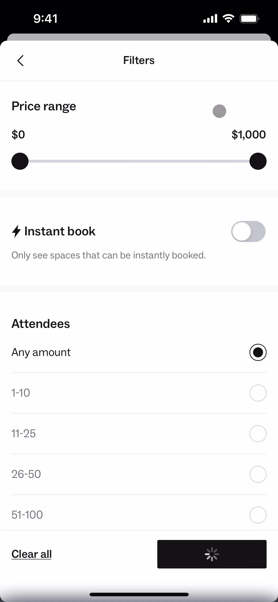 Booking a room screenshot