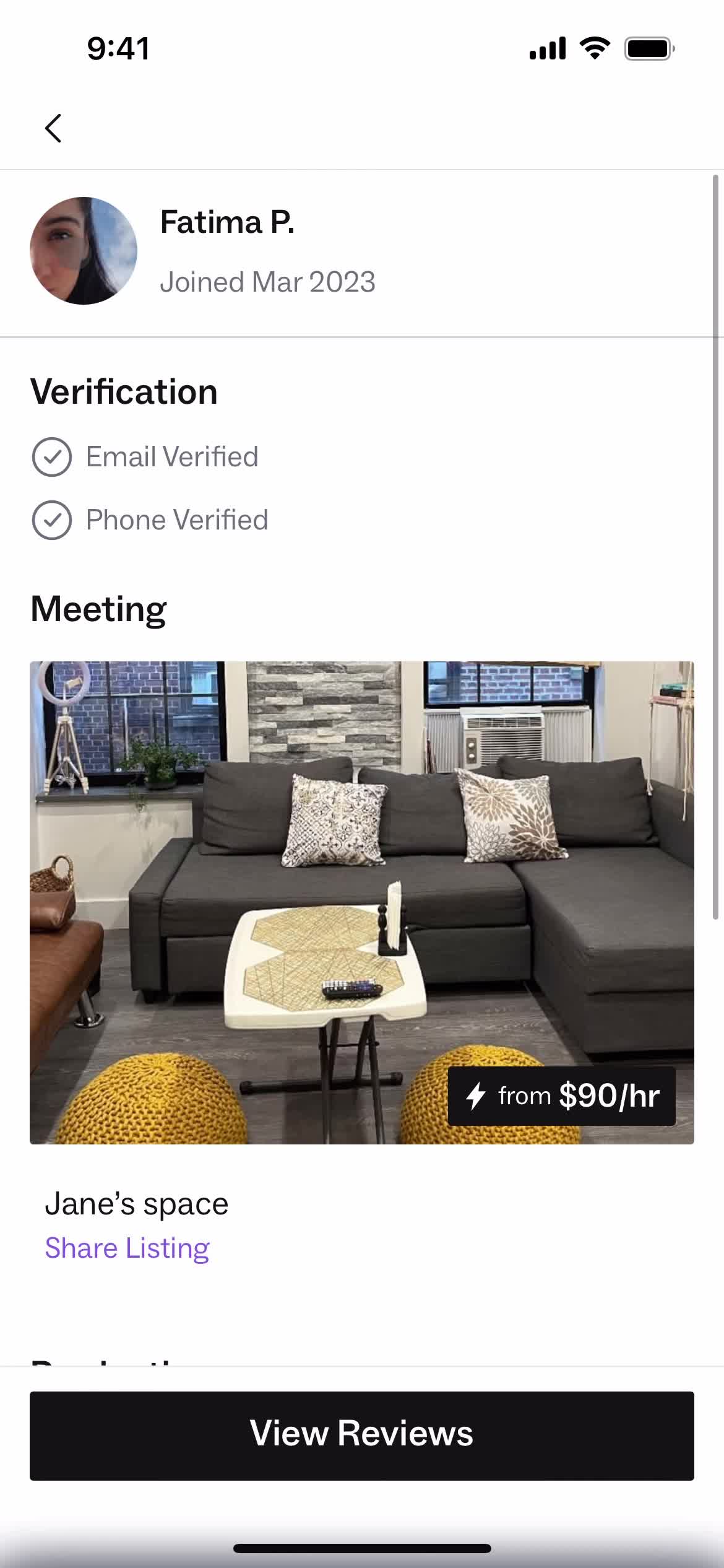 Booking a room screenshot