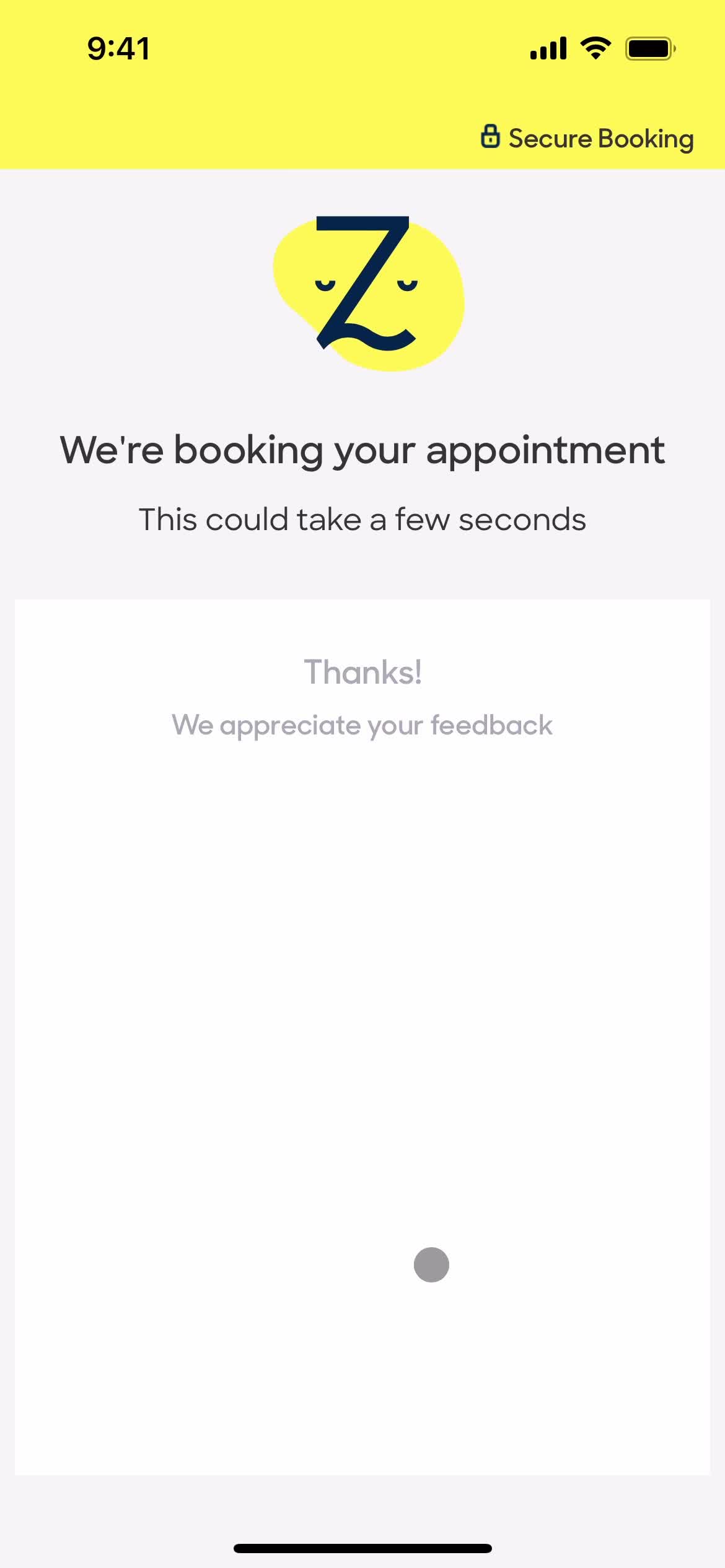 Booking an appointment screenshot