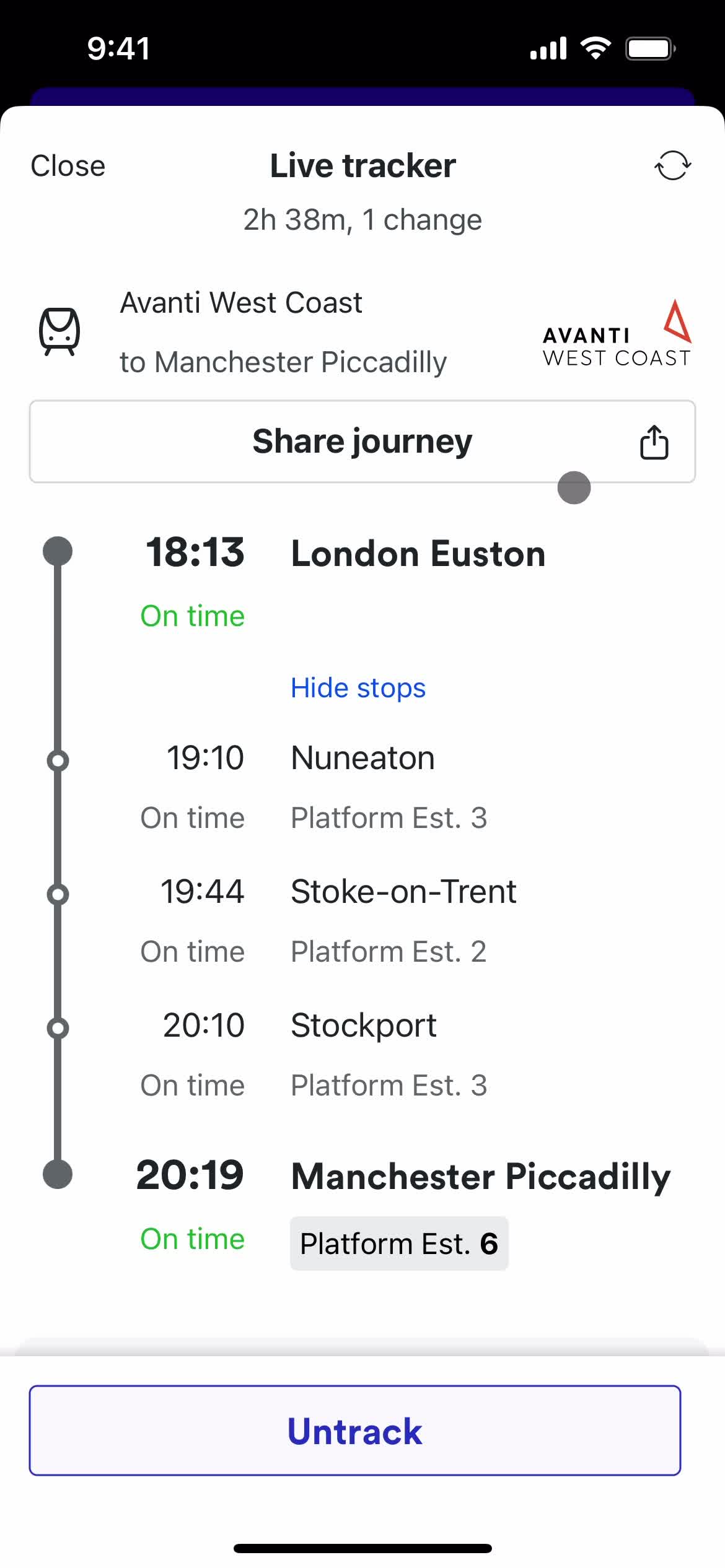 Booking transport screenshot