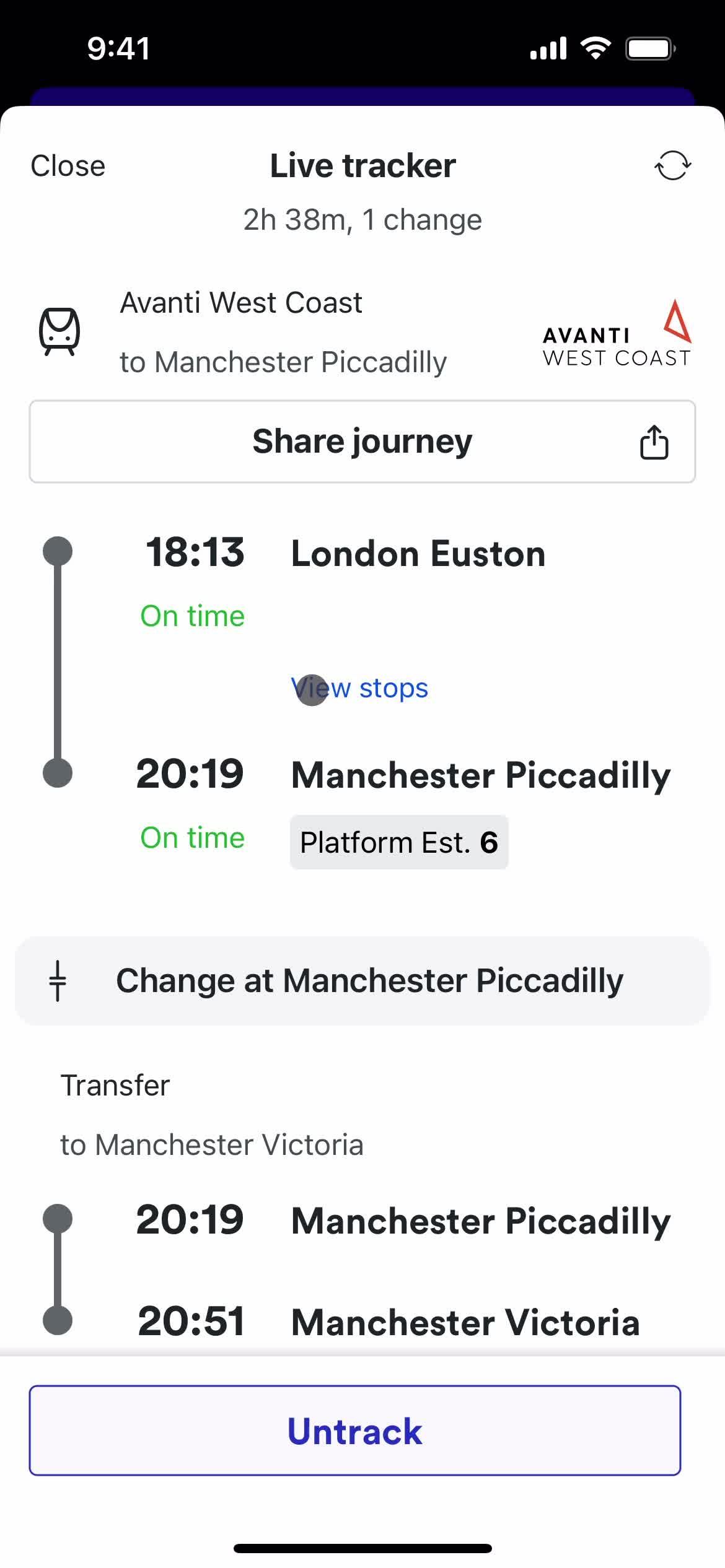 Booking transport screenshot