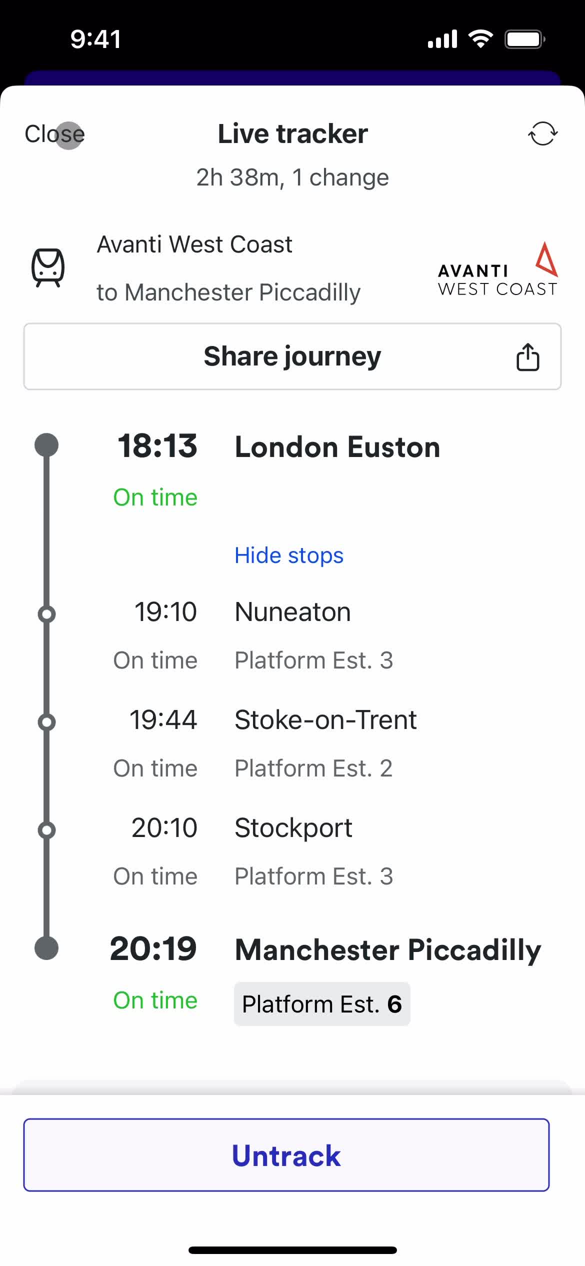 Booking transport screenshot