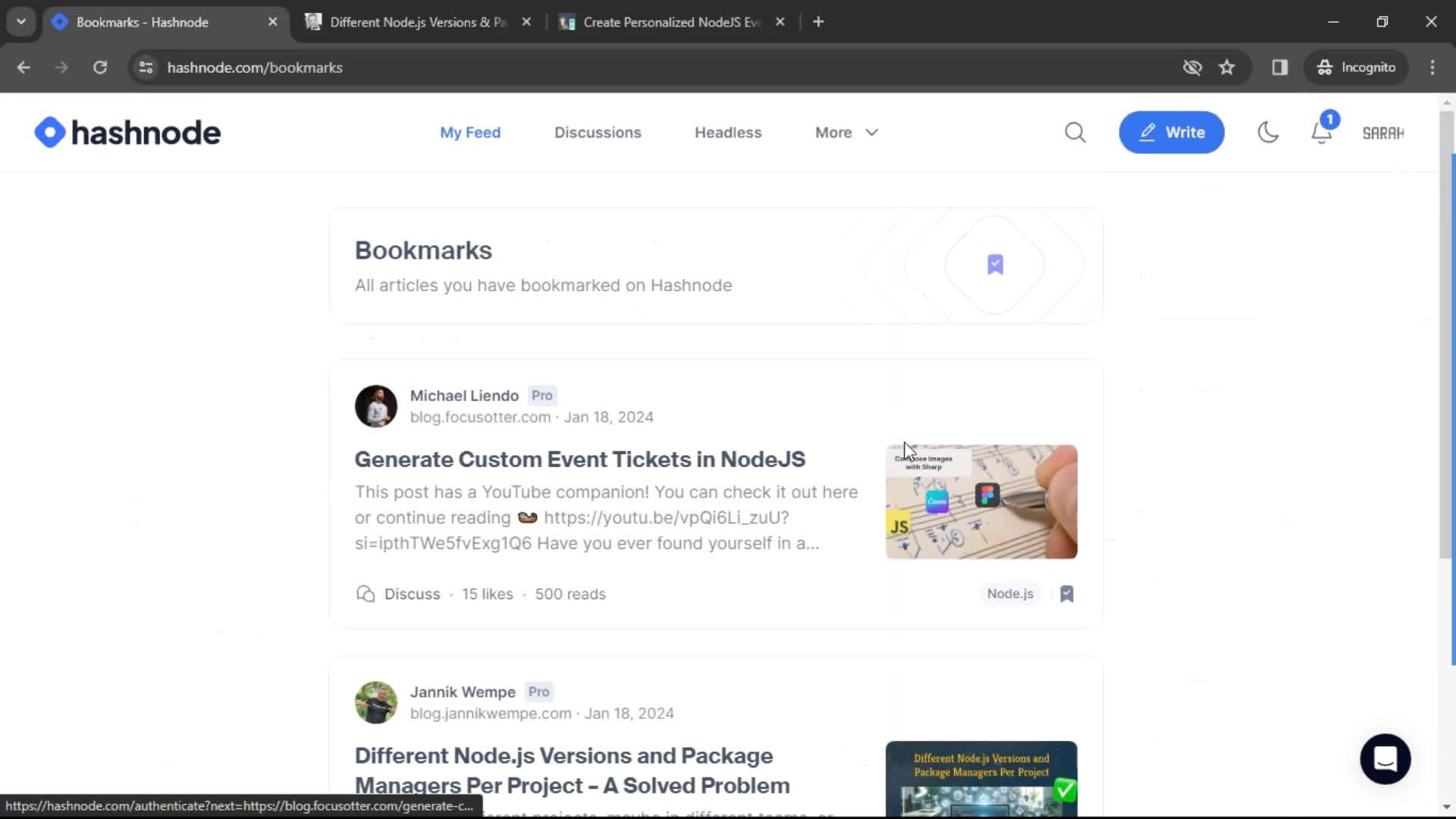 Bookmarking on Hashnode video thumbnail