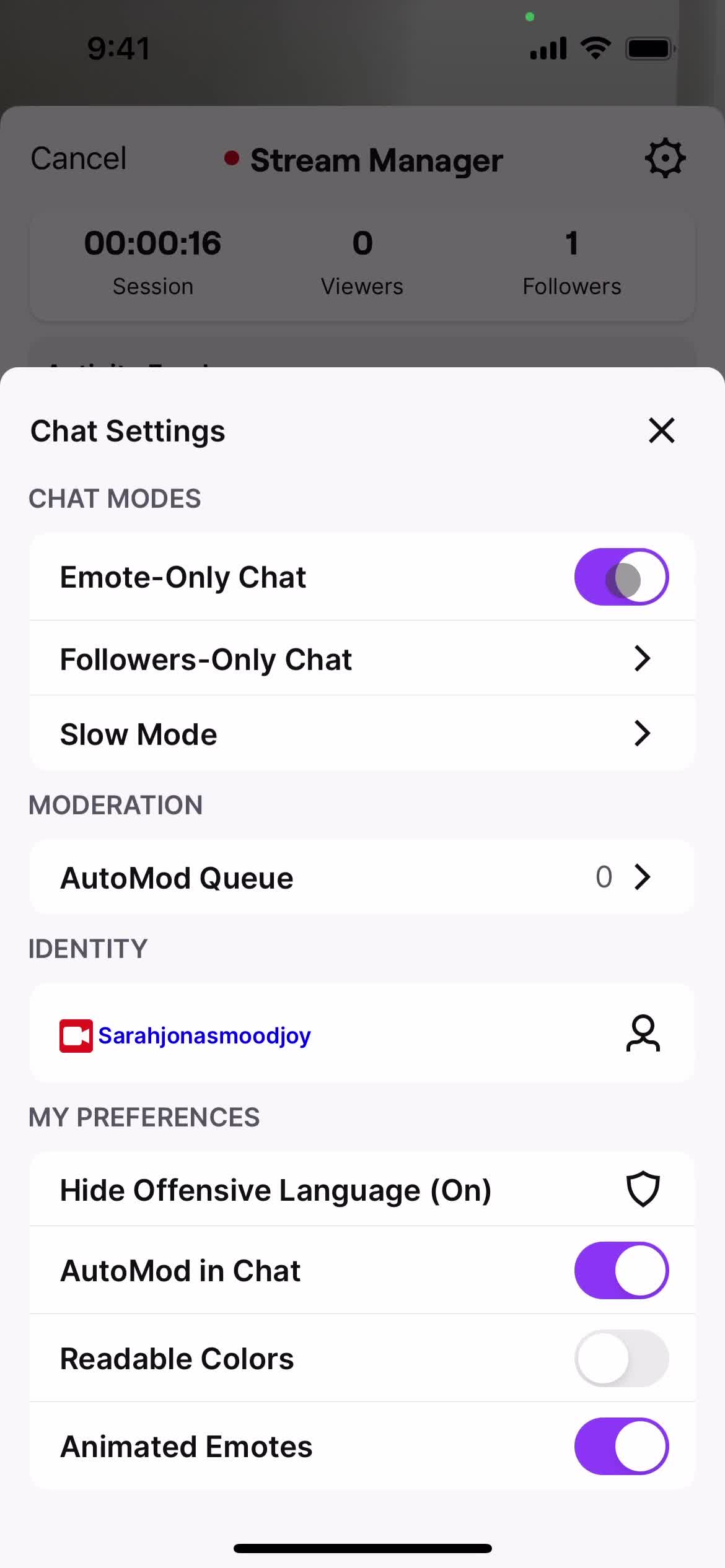 Chat settings video thumbnail