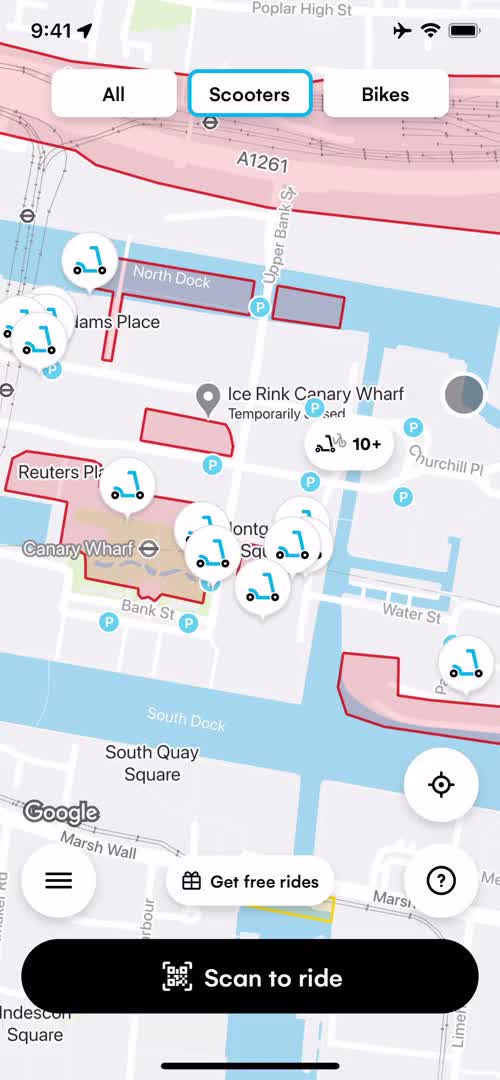 Screenshot of Browse map on Buying something on Dott user flow