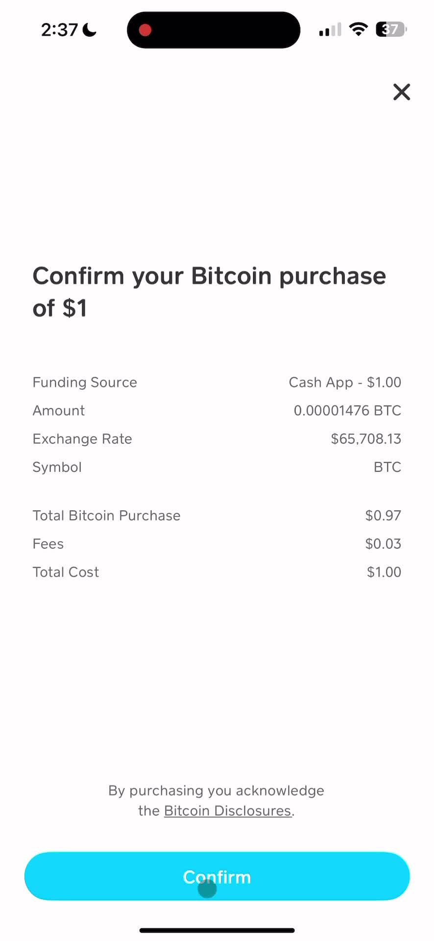 Buying Bitcoin on Cash App video thumbnail