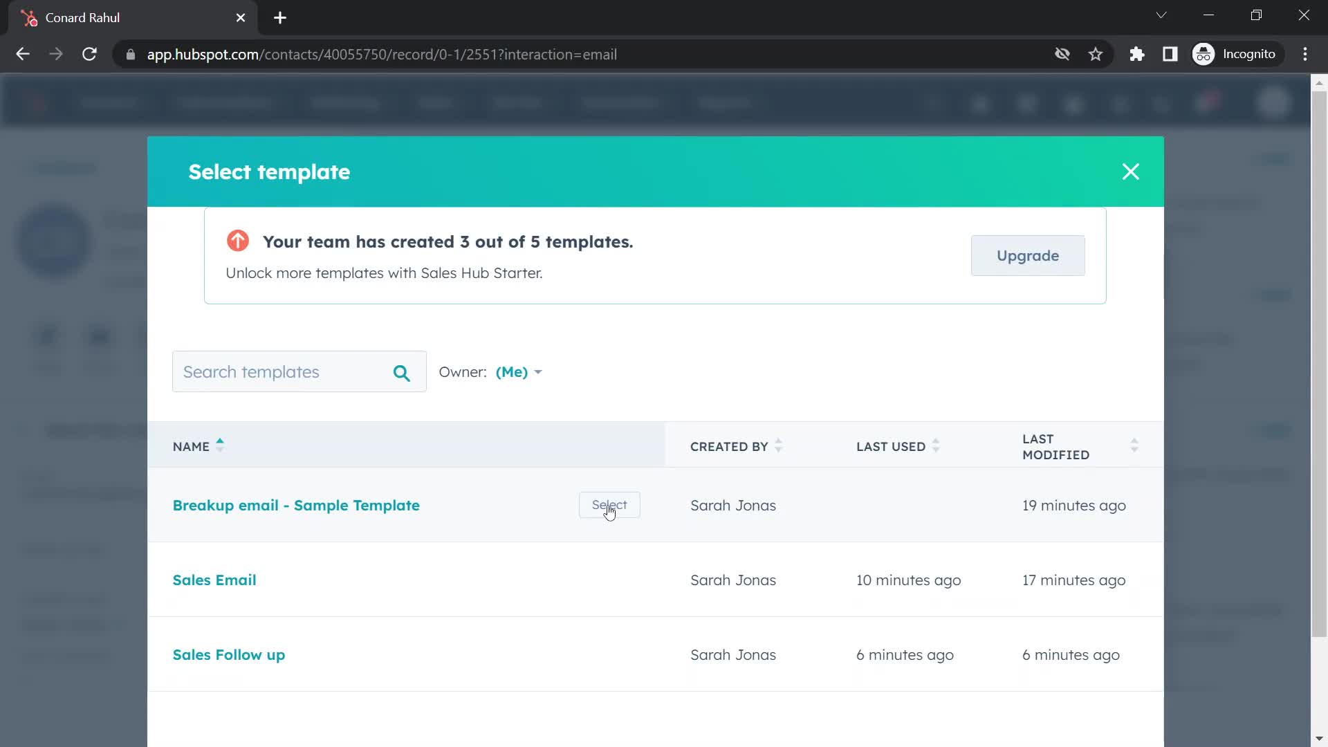 CRM screenshot