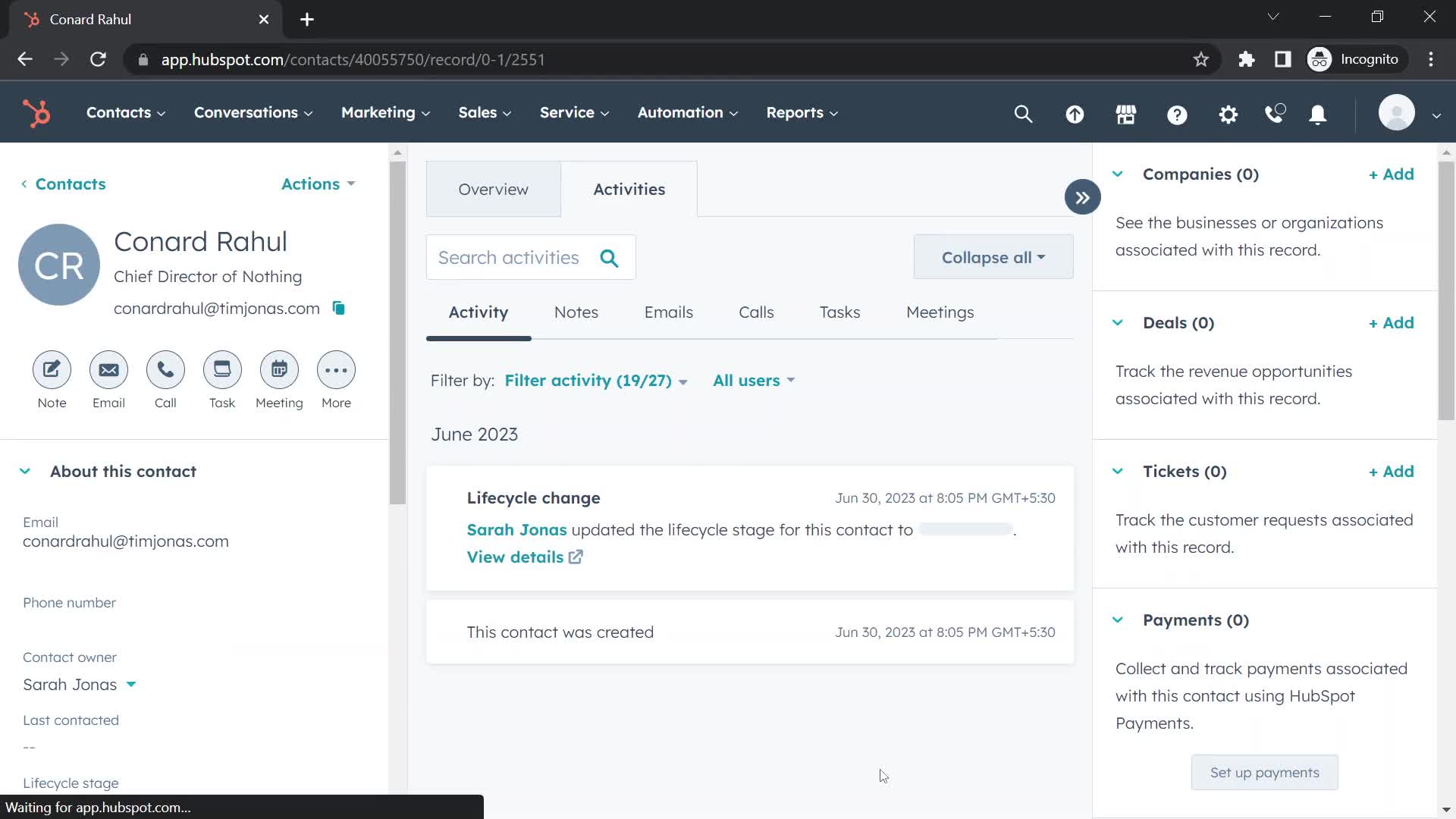 CRM screenshot