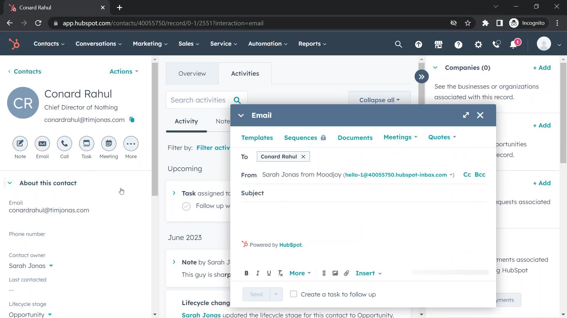 CRM screenshot