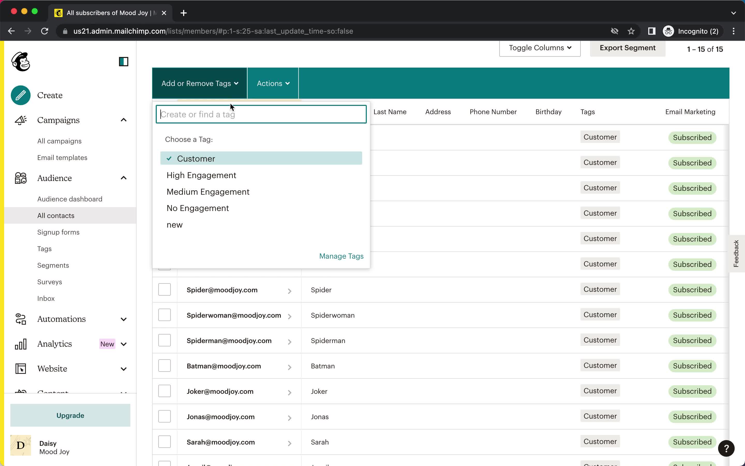 CRM screenshot