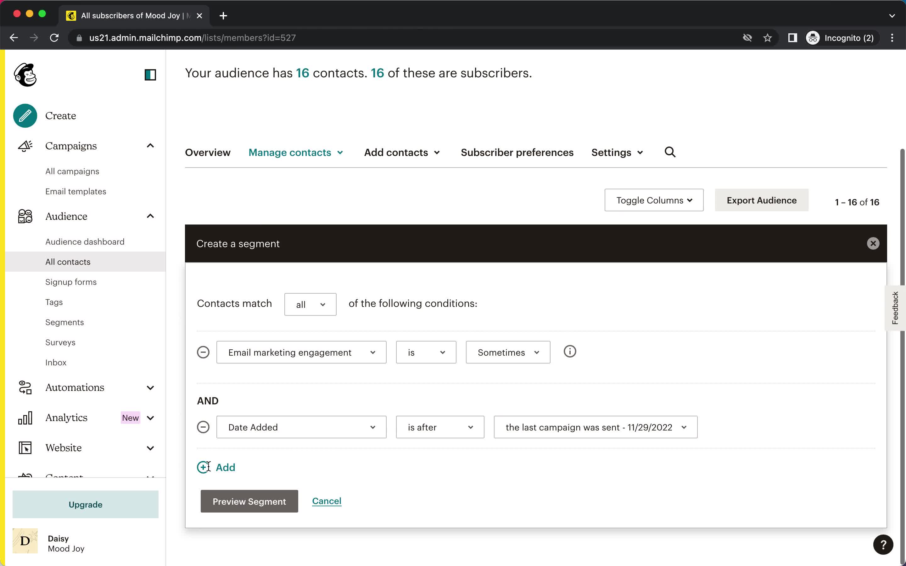 CRM screenshot