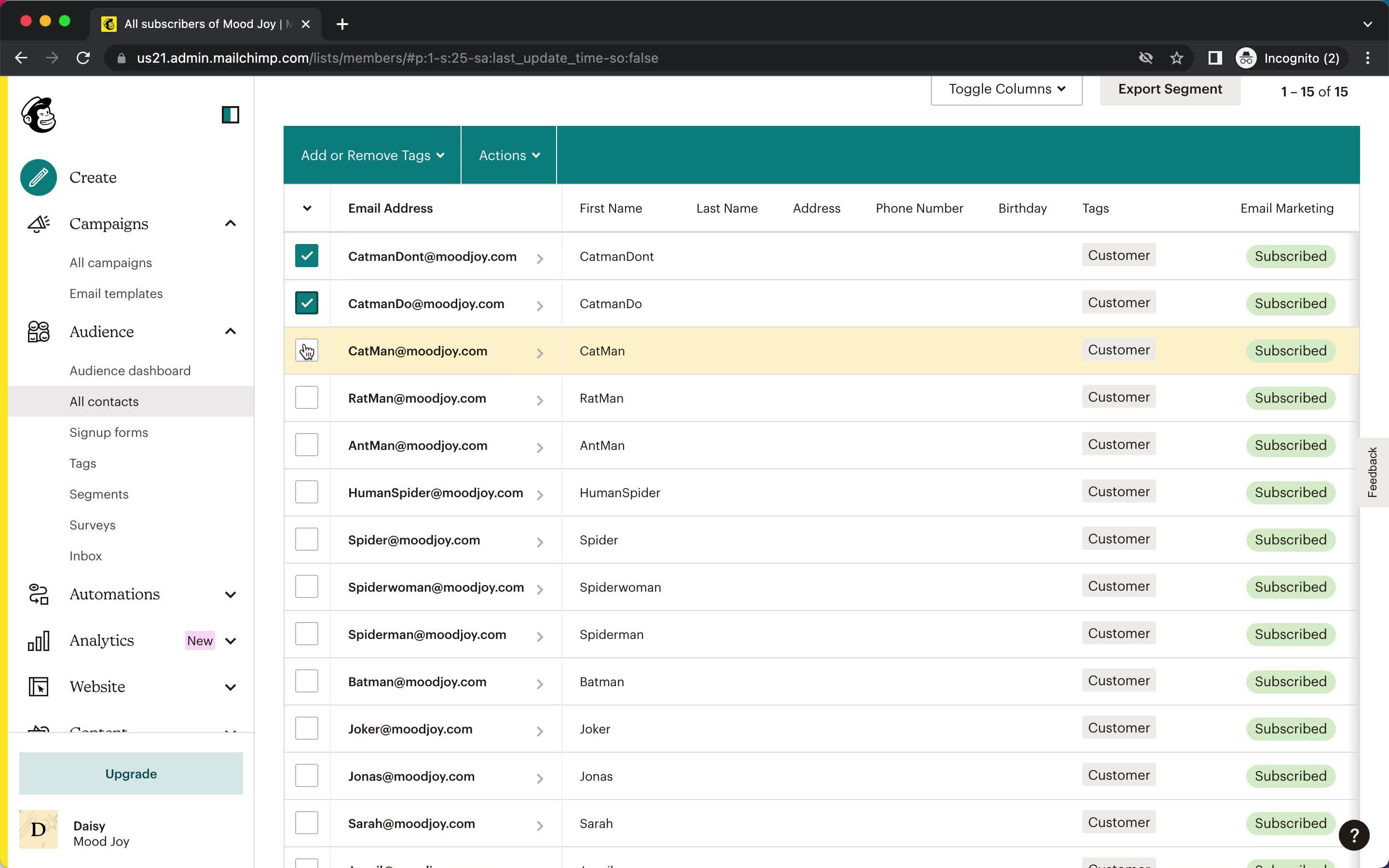 CRM screenshot