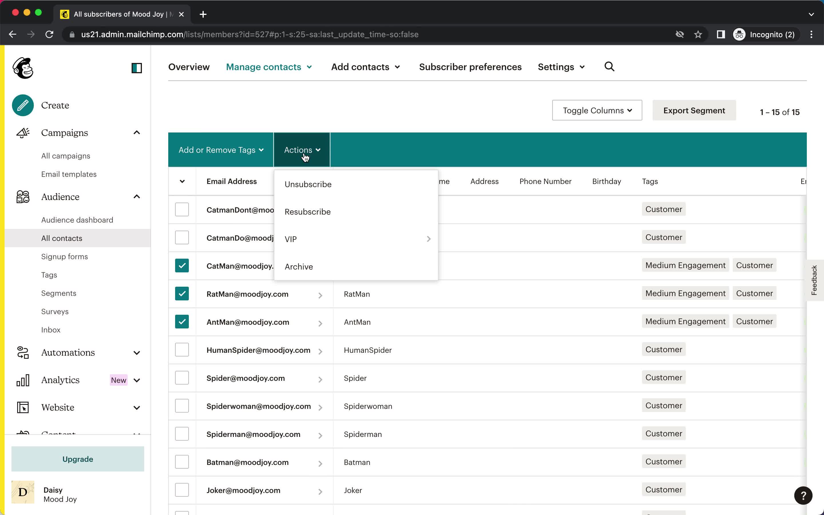 CRM screenshot