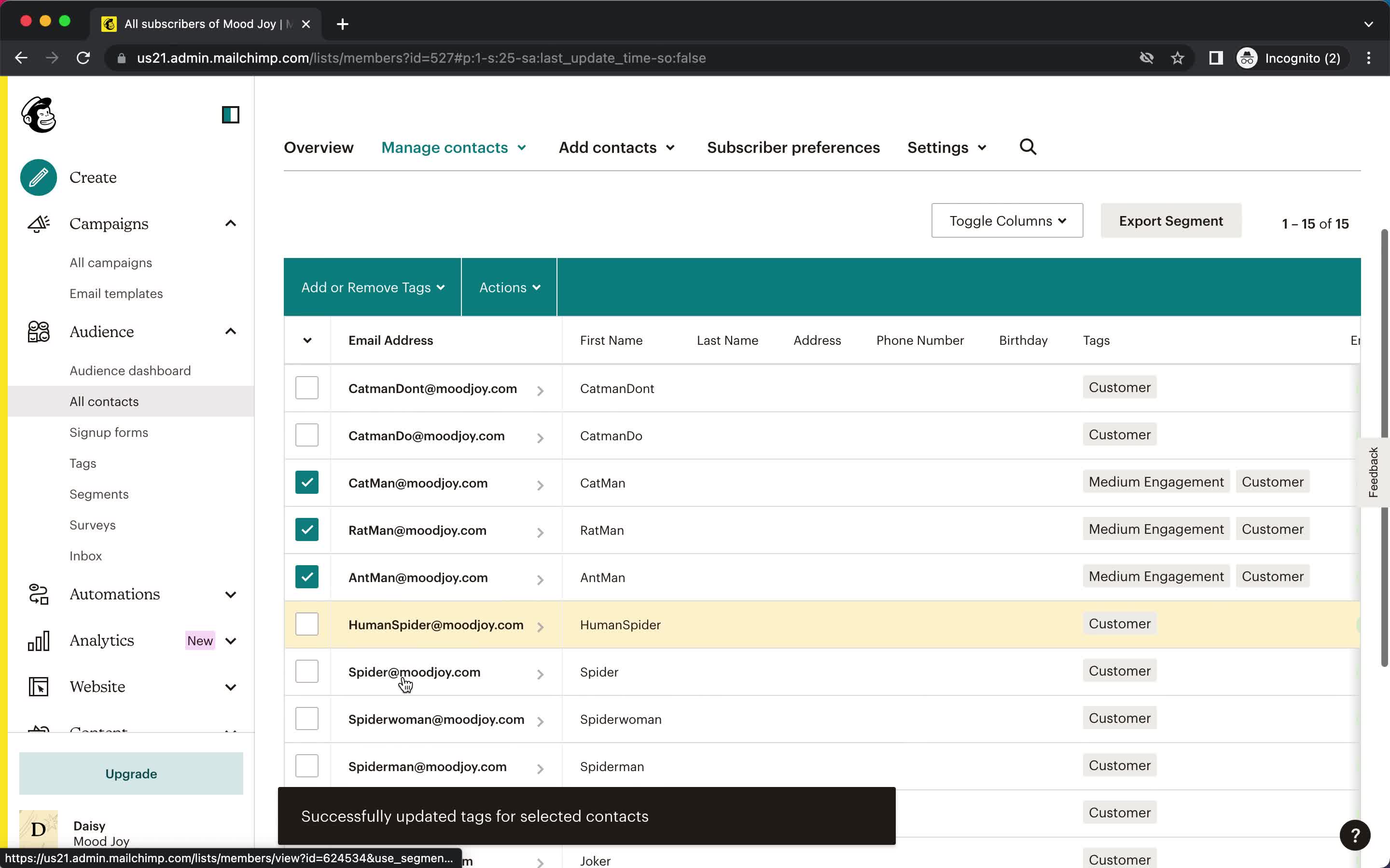 CRM screenshot