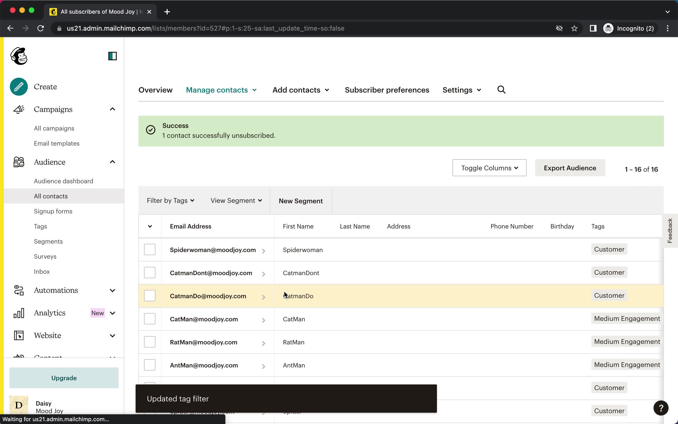 CRM screenshot