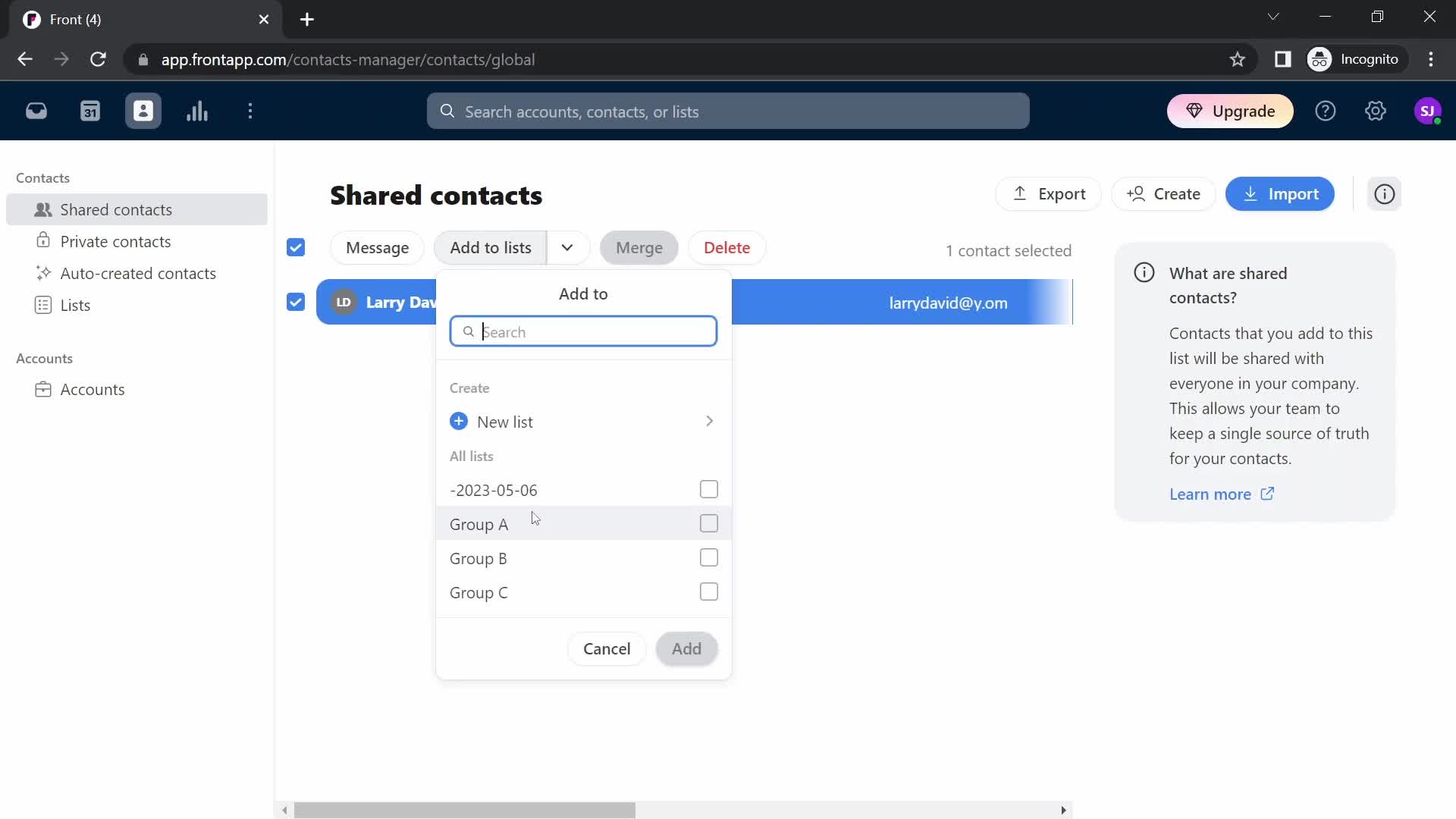 CRM screenshot