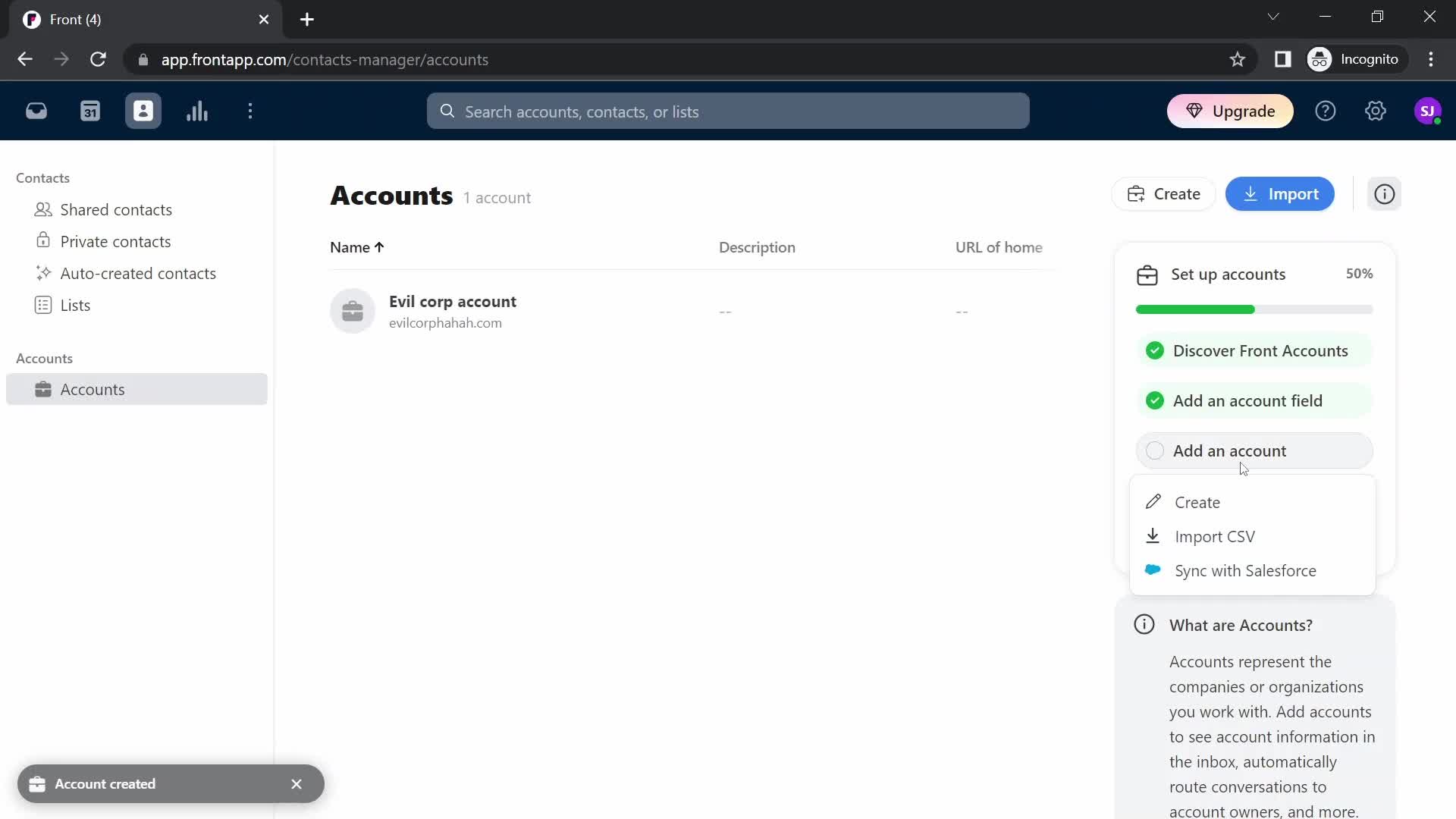 CRM screenshot