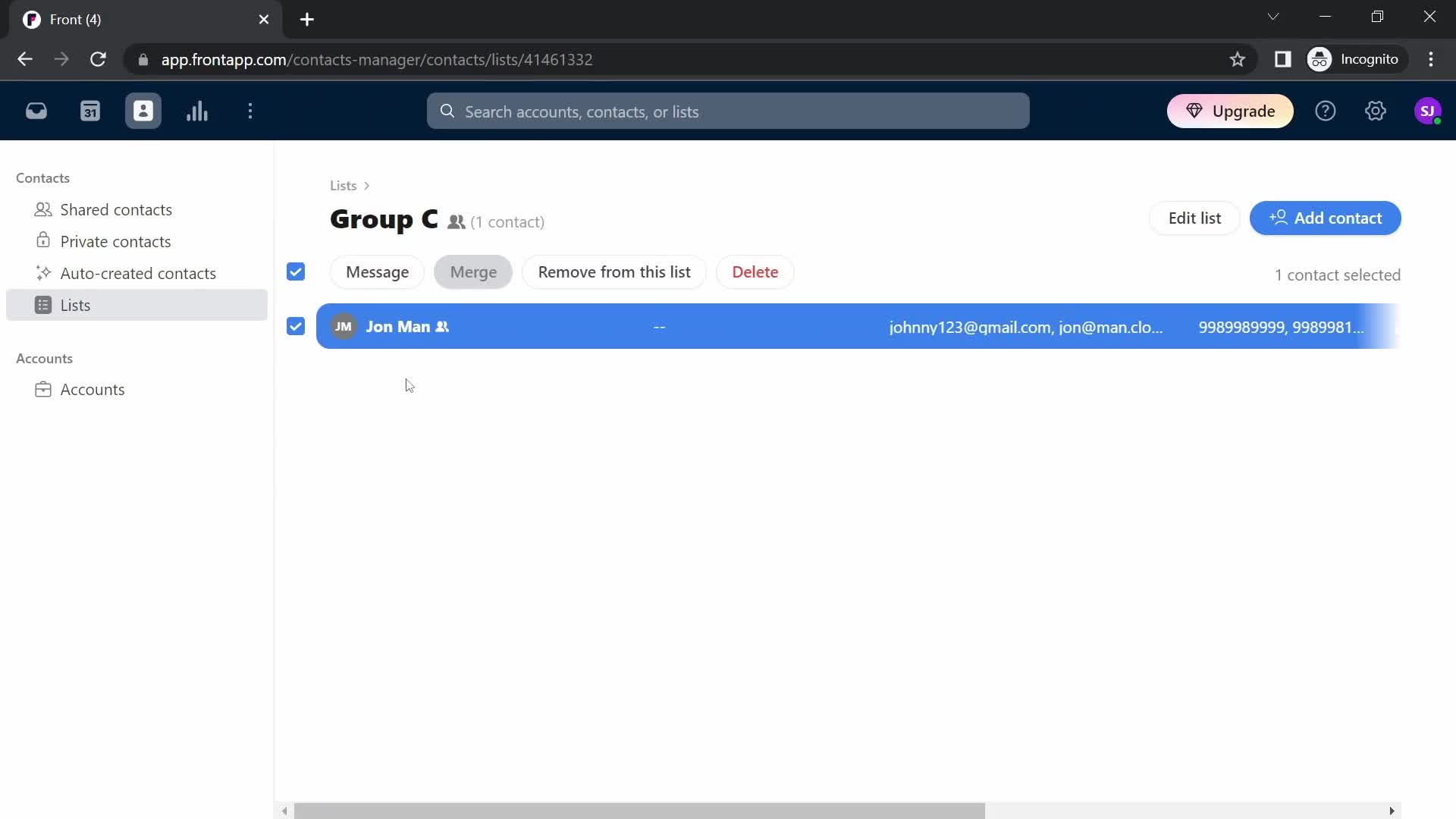 CRM screenshot