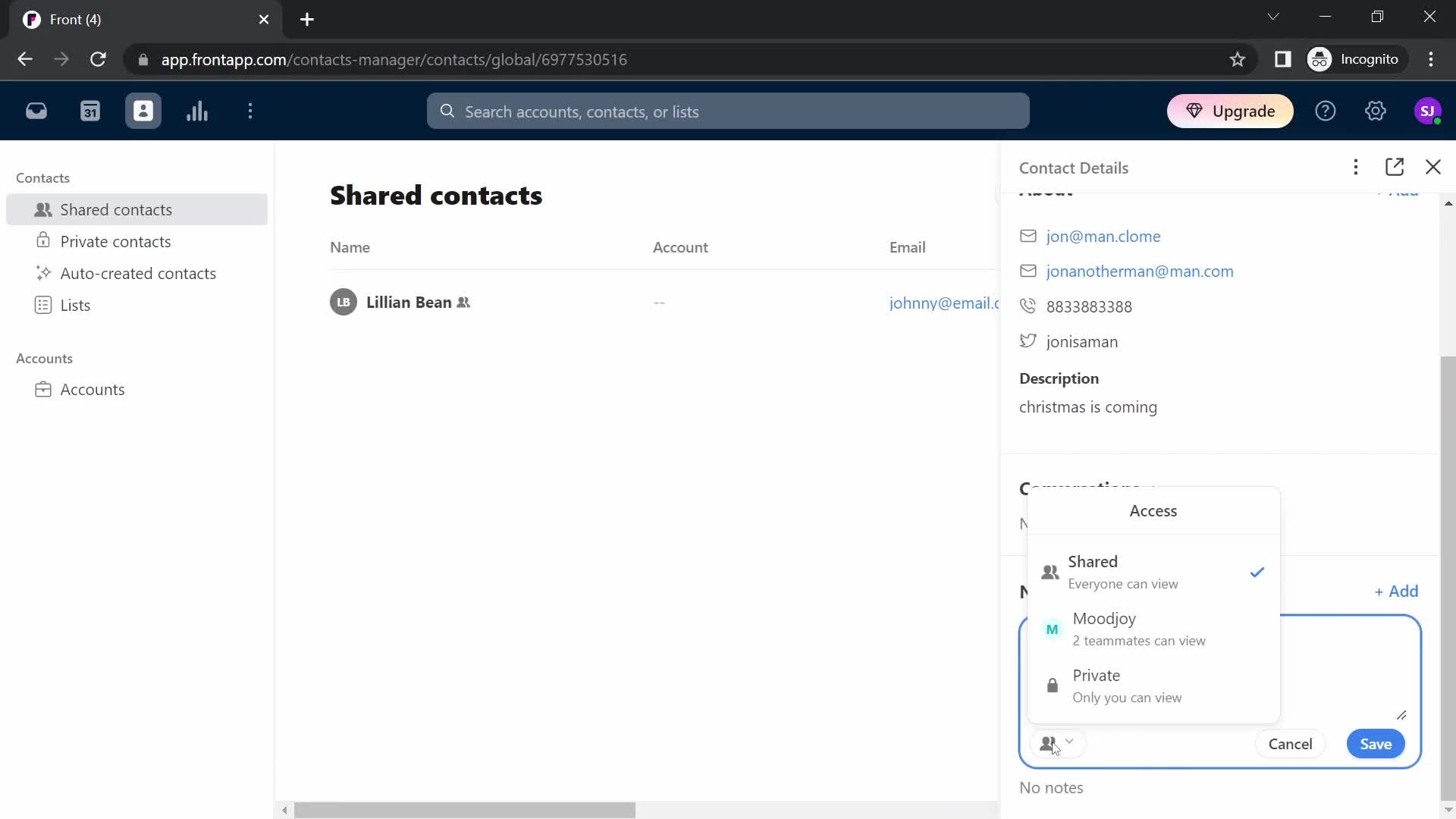 CRM screenshot