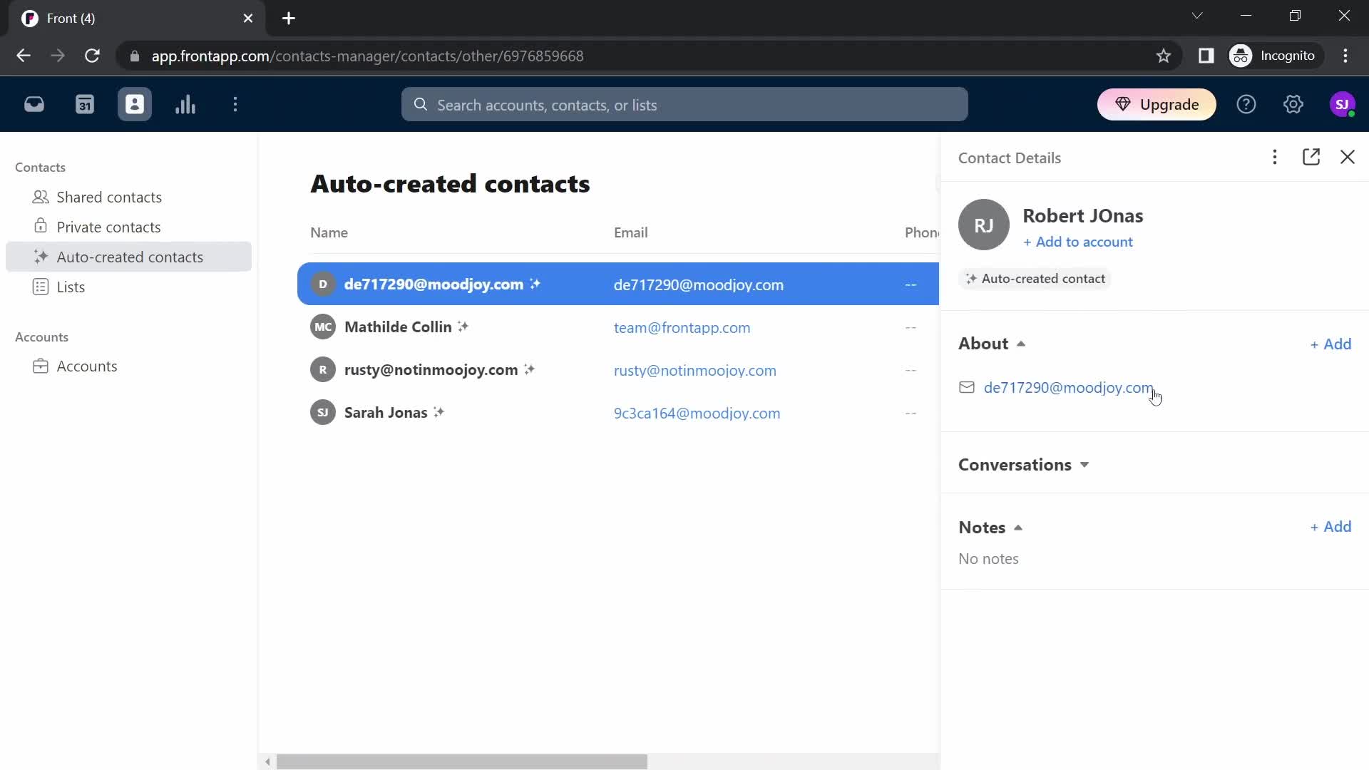 CRM screenshot