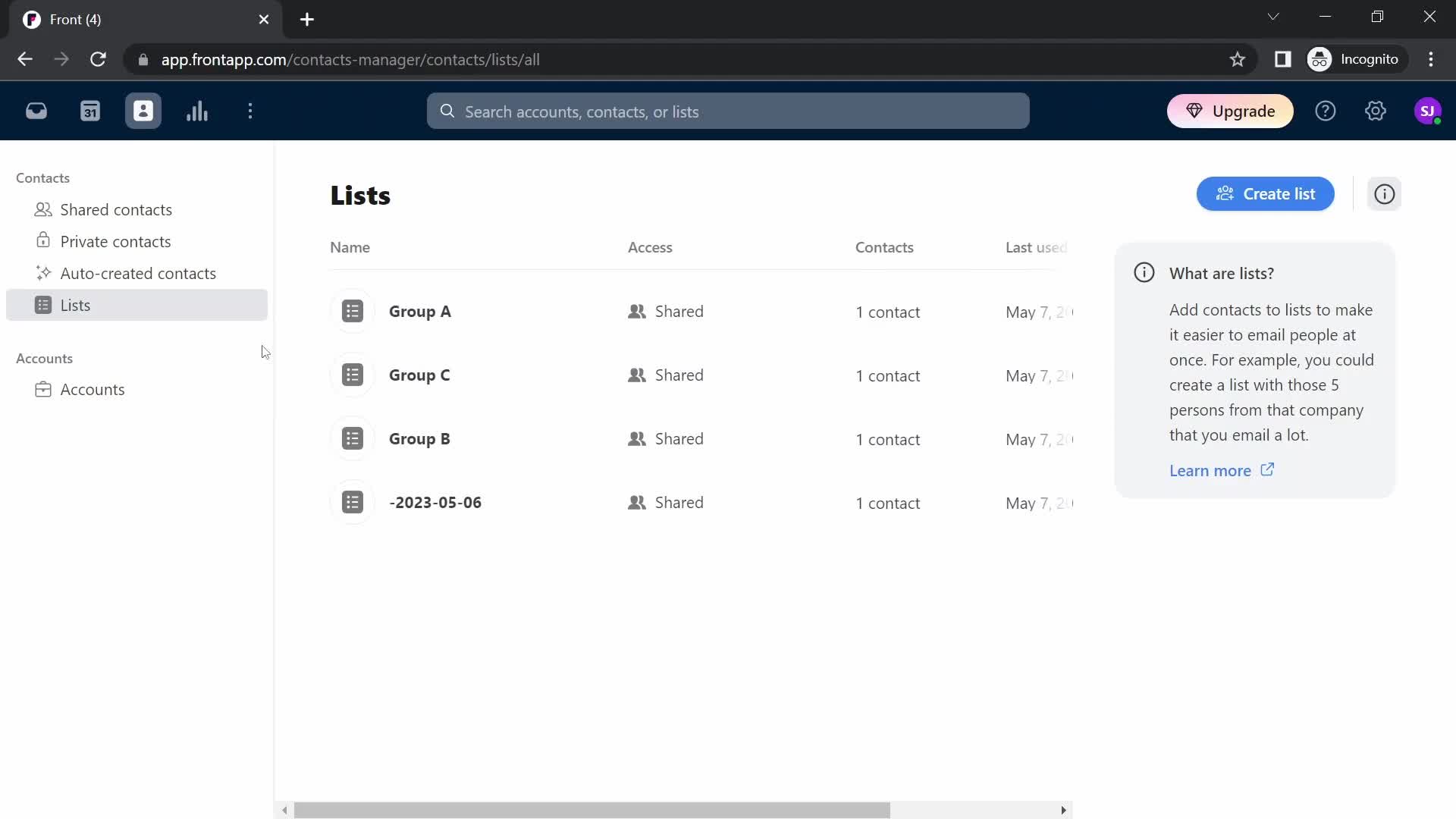 CRM screenshot