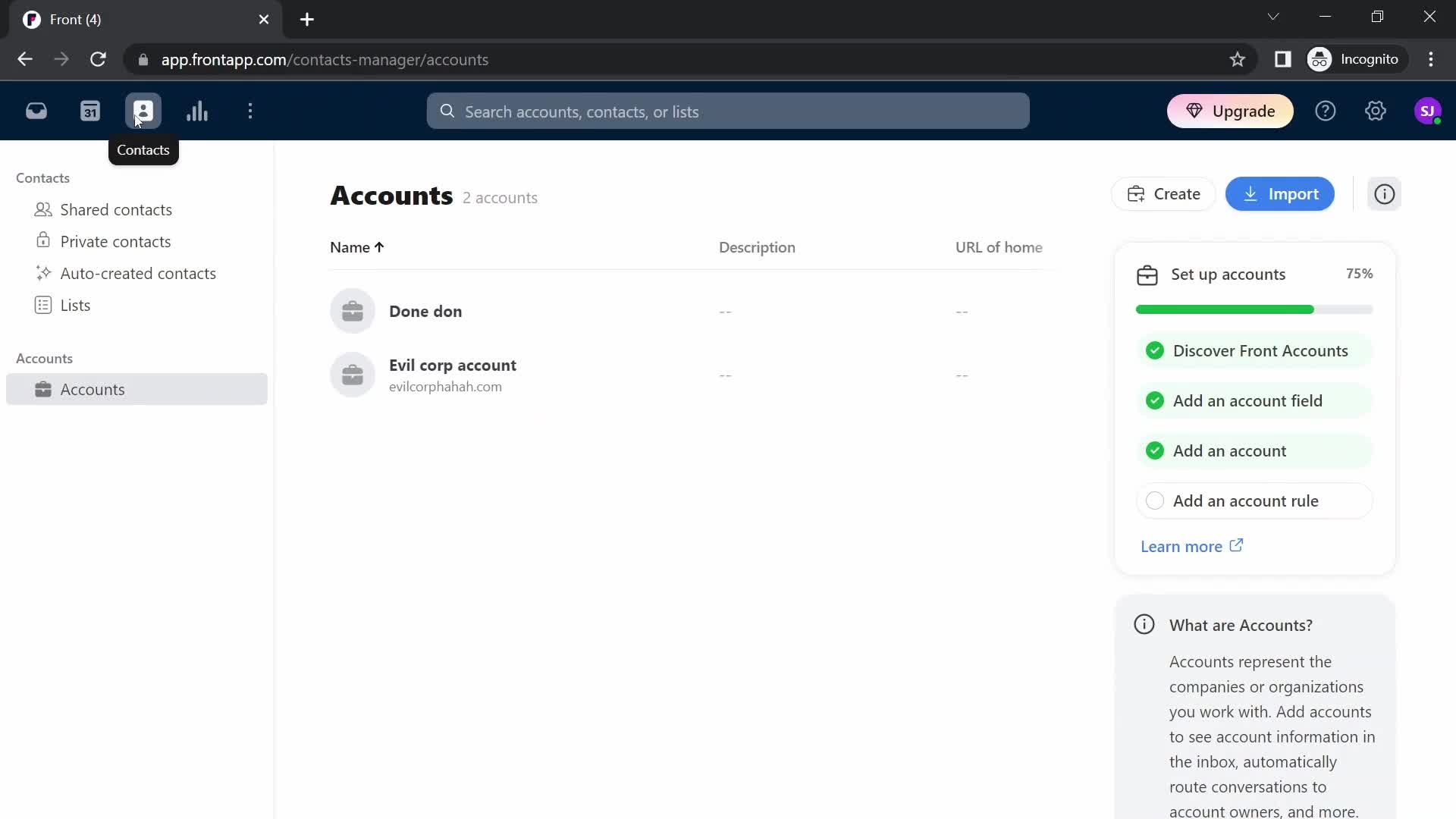 CRM screenshot