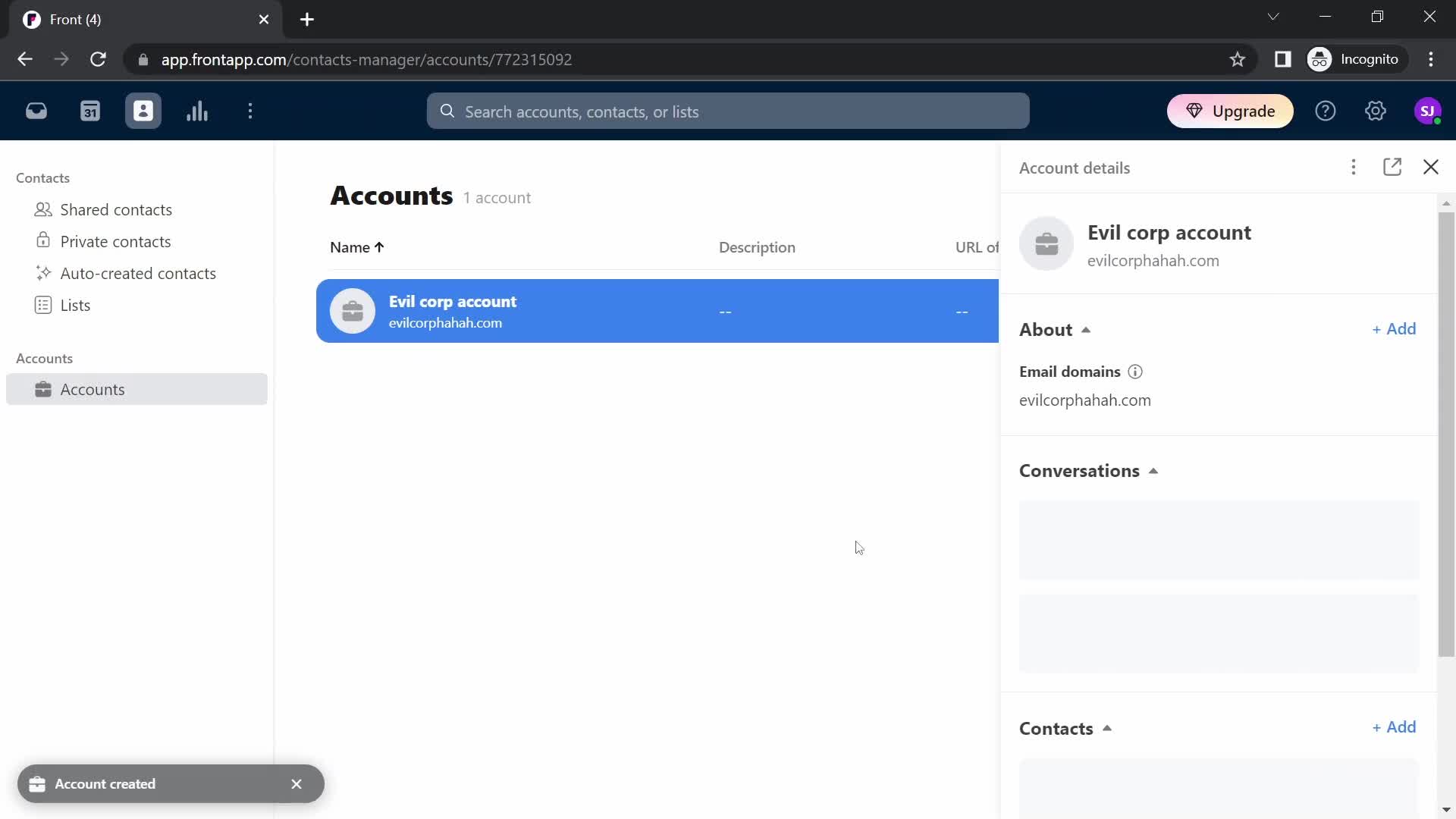 CRM screenshot