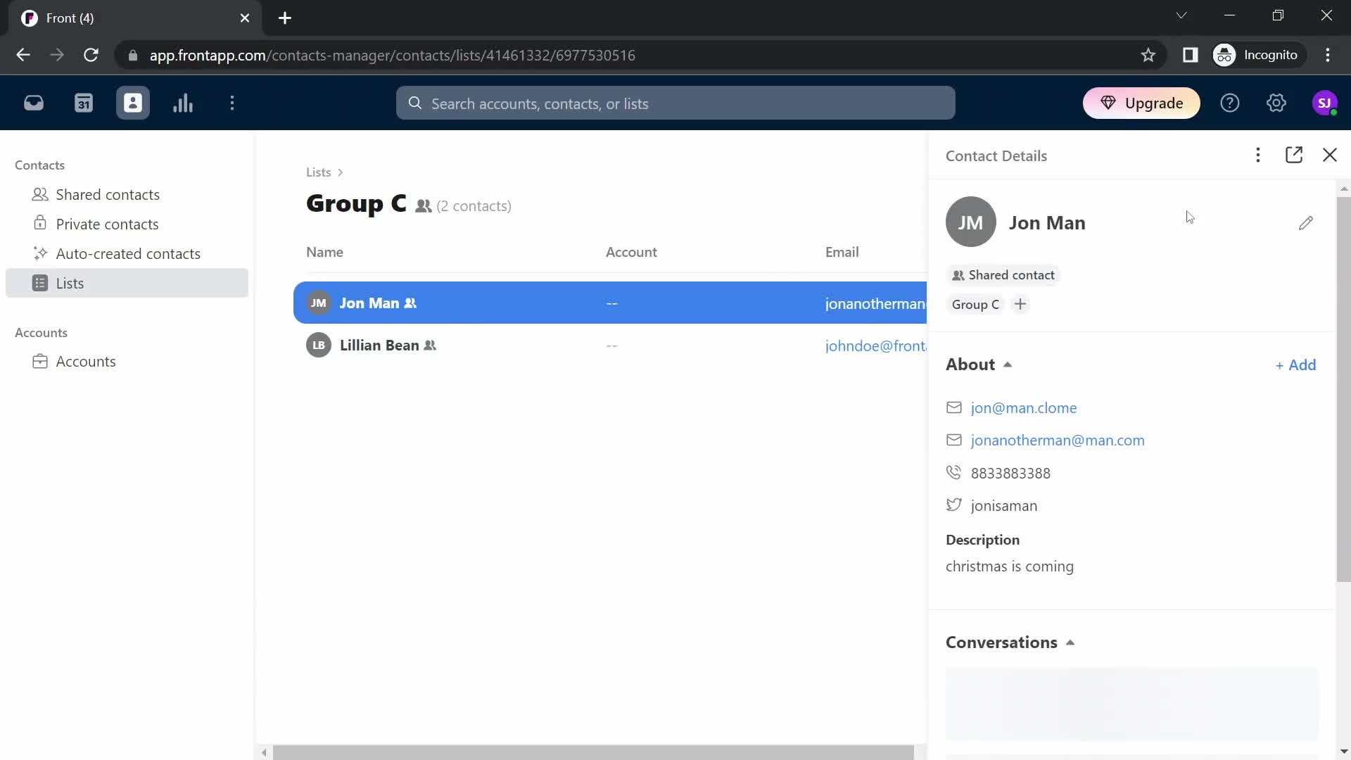 CRM screenshot