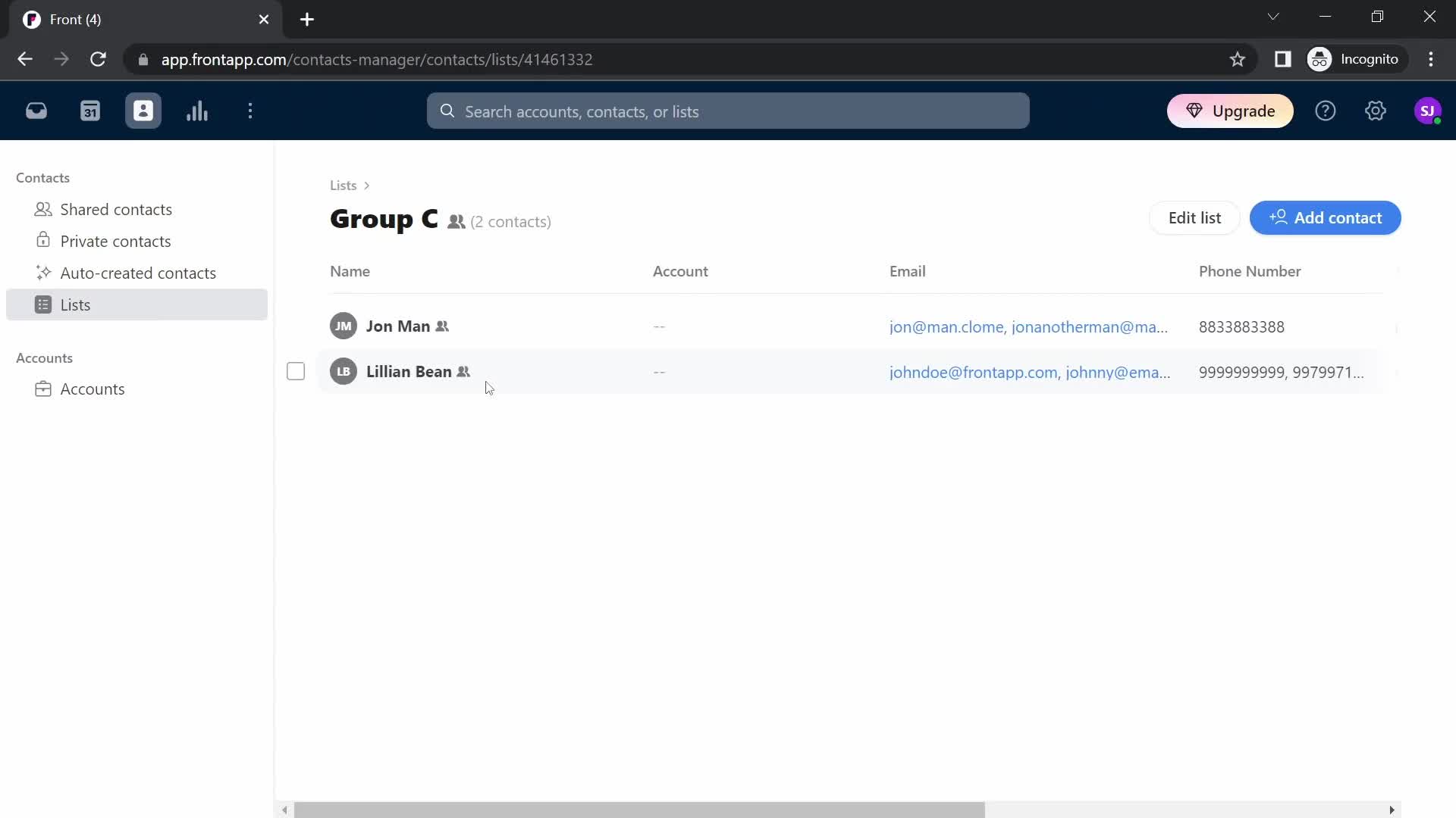 CRM screenshot