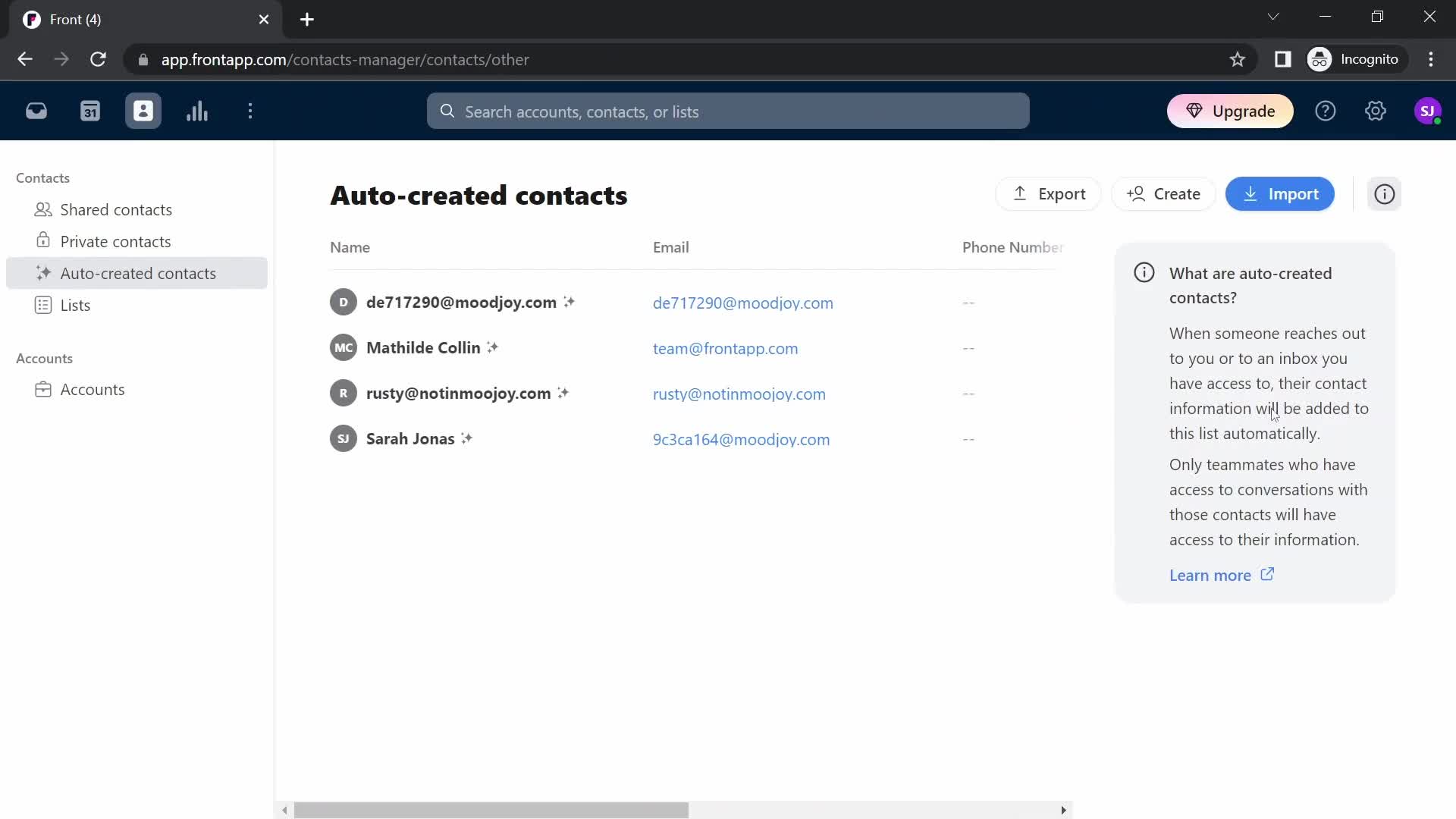 CRM screenshot