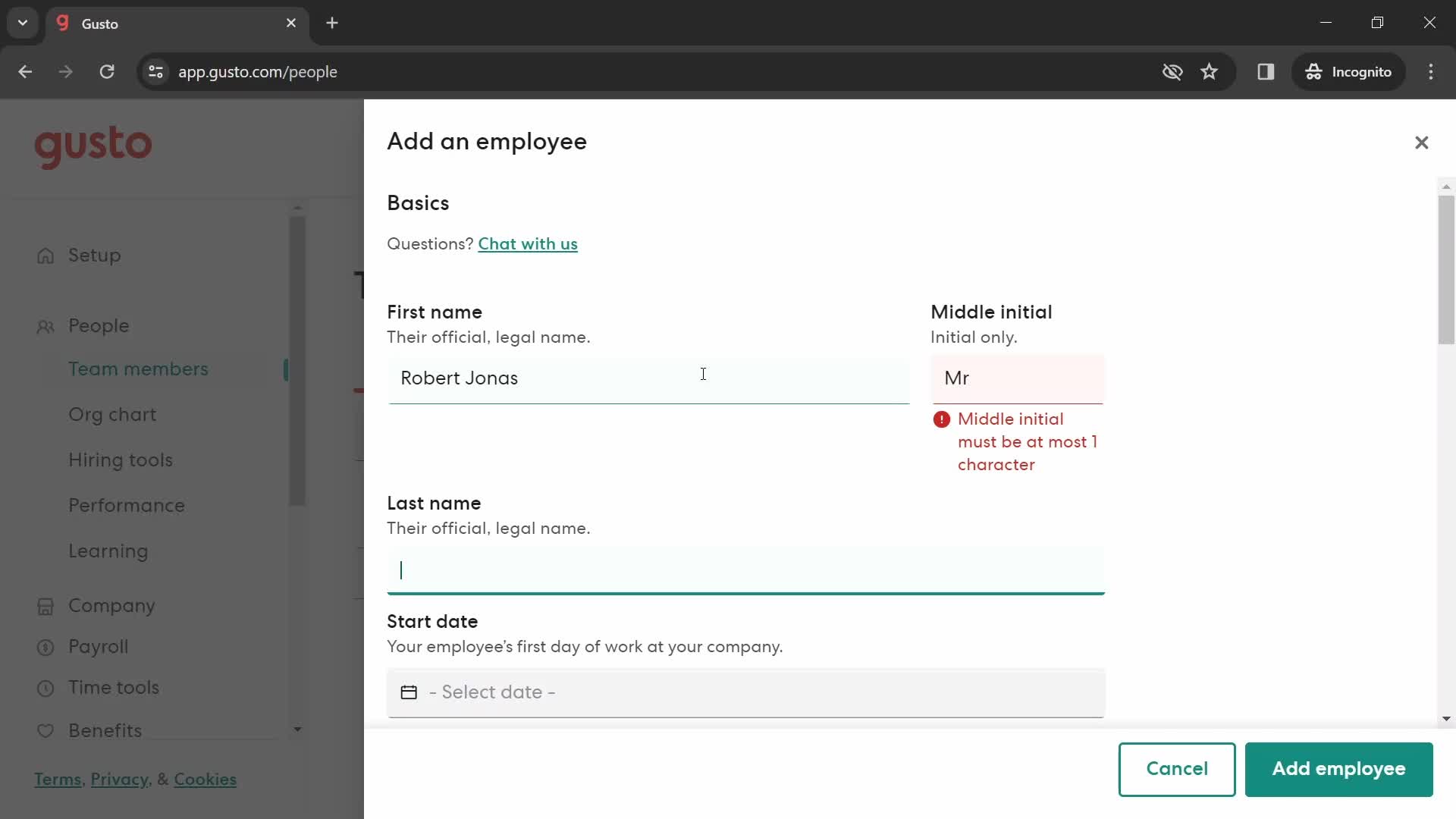 CRM screenshot