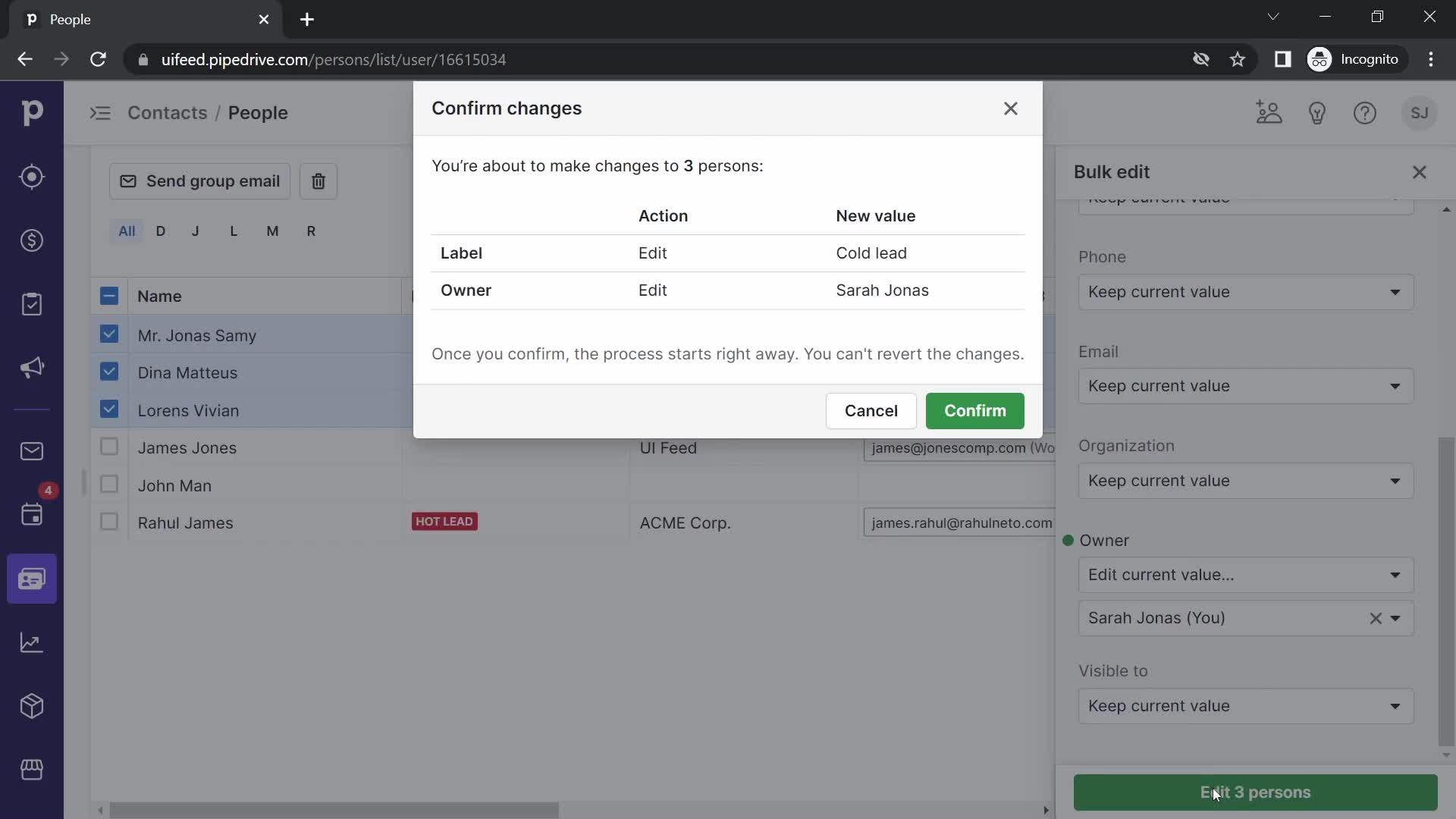 CRM screenshot